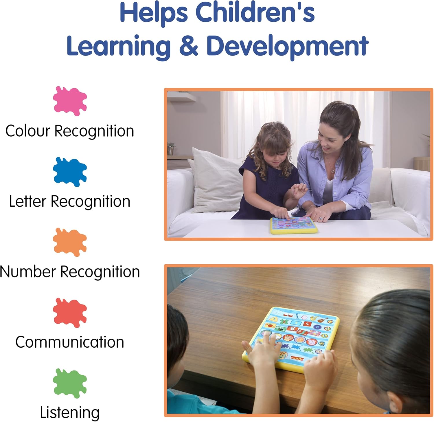 Peppa Pig PP04 Peppa’s Smart Tablet Toy para niños, multiaprendizaje interactivo y desarrollo infantil, colores, números y reconocimiento de letras