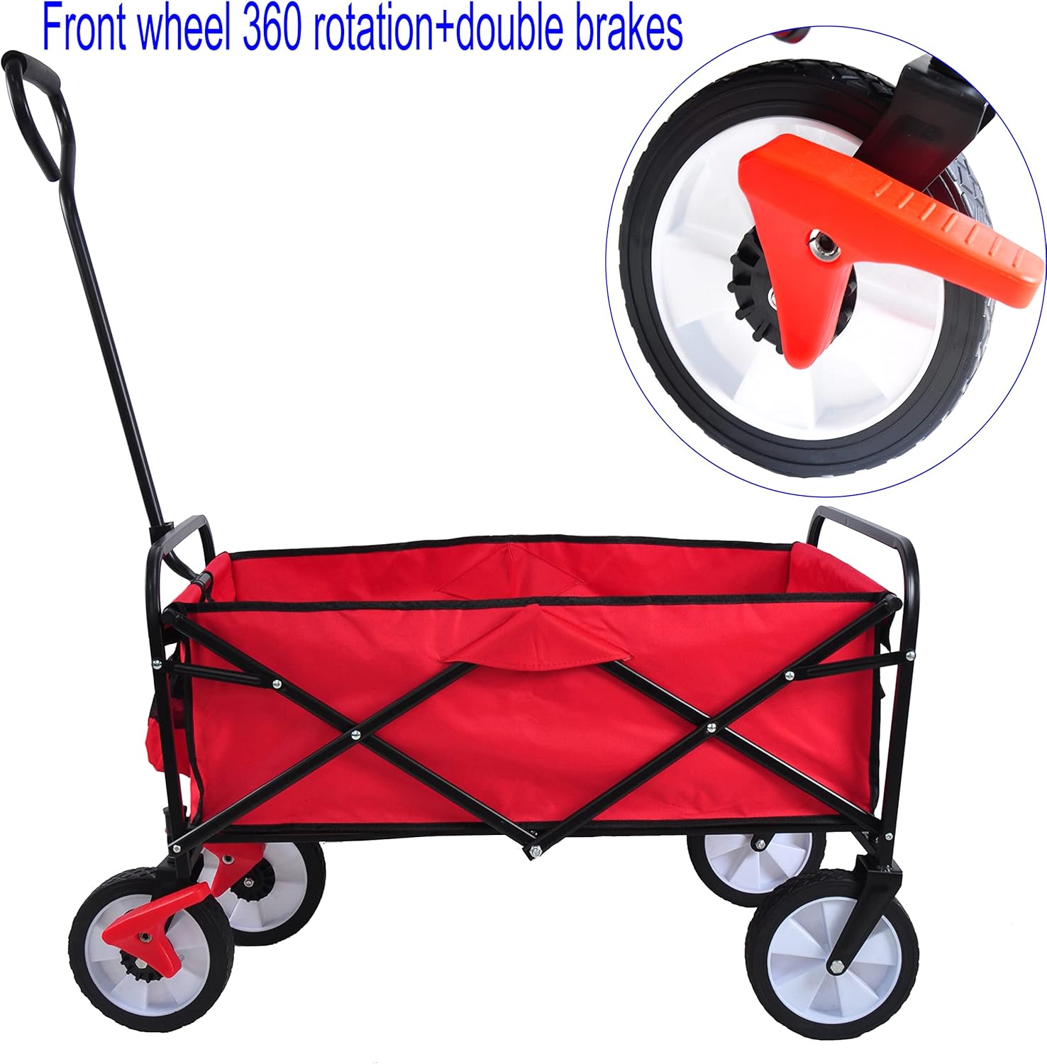Carro multiusos plegable para jardín al aire libre, carrito de playa, carrito plegable de camping, carrito de compras, carrito de playa, 40.55 x