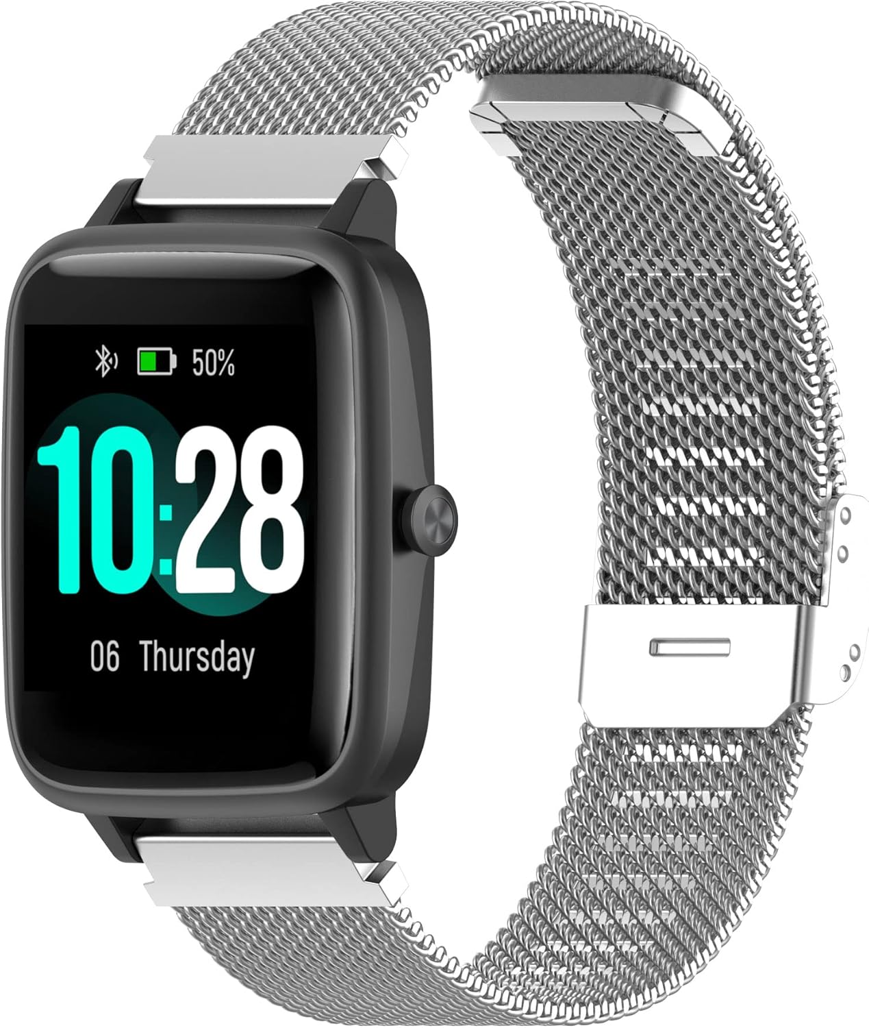 FitTurn Paquete de 2 correas de reloj Wahoo ELEMNT Rival, rejillas de repuesto delgadas de malla de acero inoxidable con cierre a presión para Wahoo