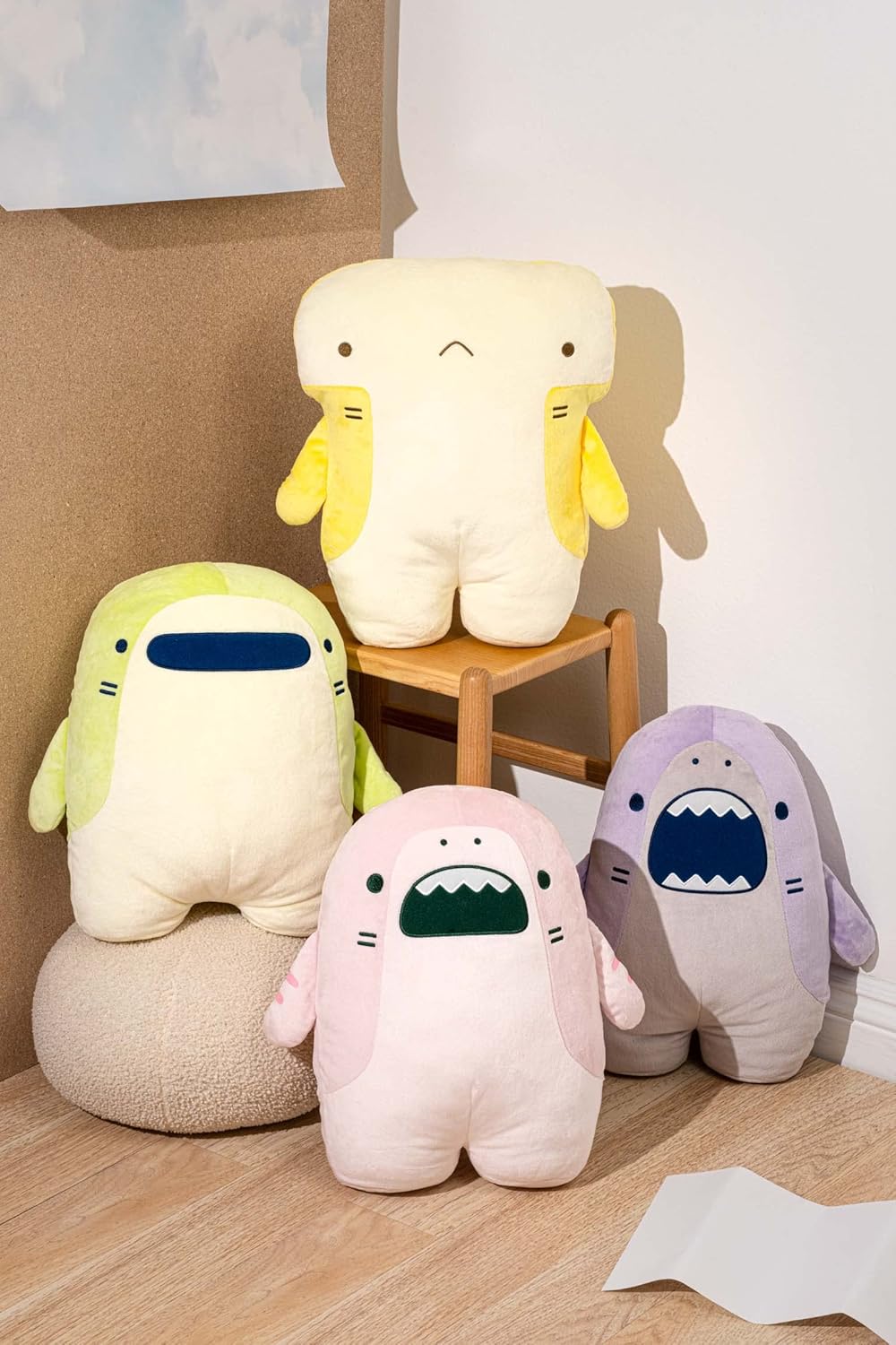 SAMEZU – Animal de peluche pastel de 14 pulgadas, lindo, coleccionable y tierno personaje de juguete, tela de poliéster ultrasuave, diseño japonés