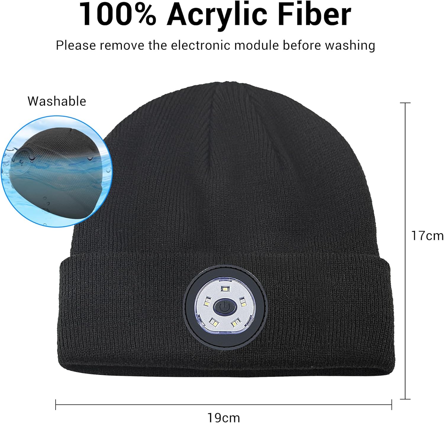 Gorro para niños con luz incorporada, gorro de punto de invierno con auriculares inalámbricos y regalos de tecnología ligera para niños y niñas
