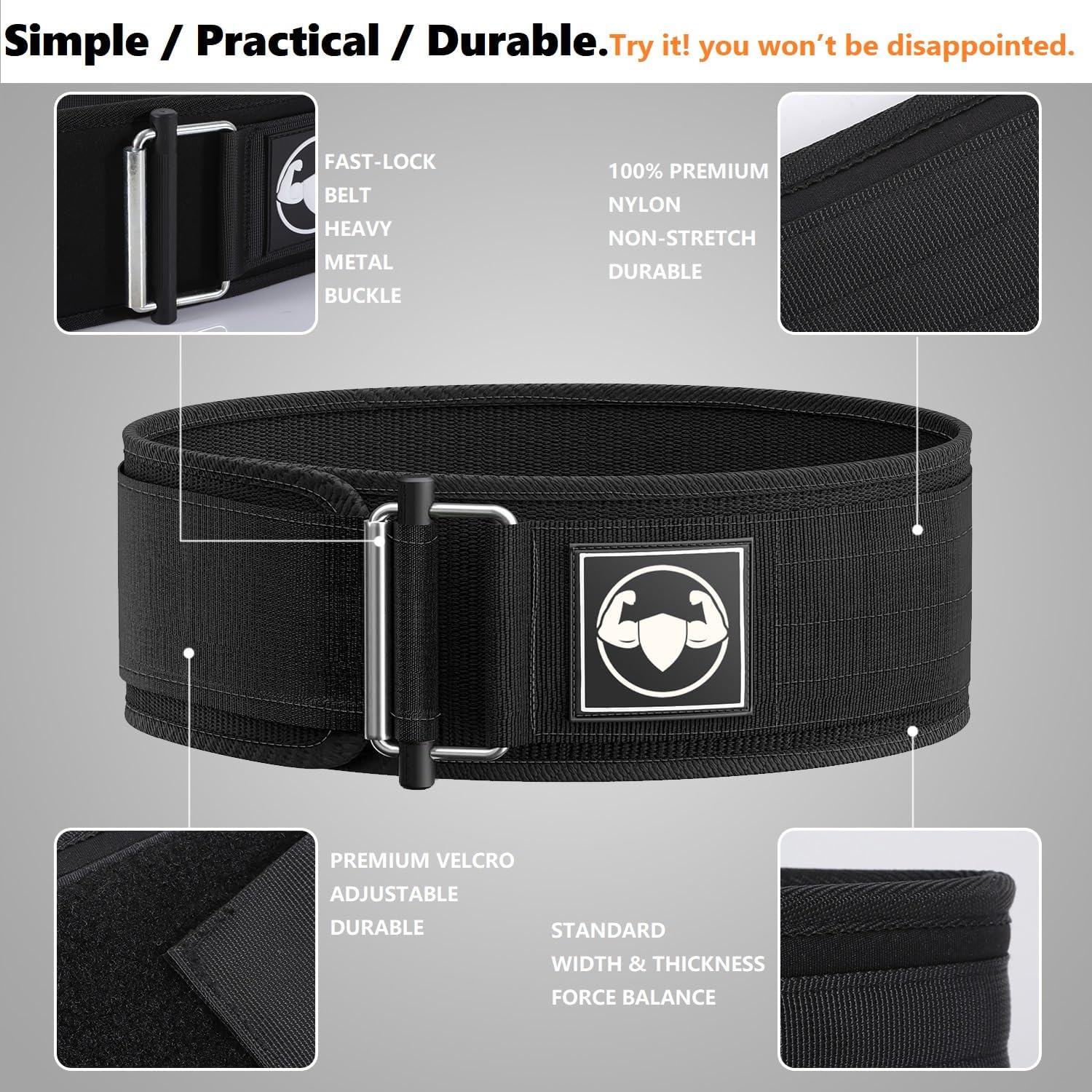 Weight Lifting Belt – Weightlifting Belt , Lifting Belts for Men & Women , Self-Locking Gym Belt , Weight Belt for Fitness, Powerlifting,Deadlift