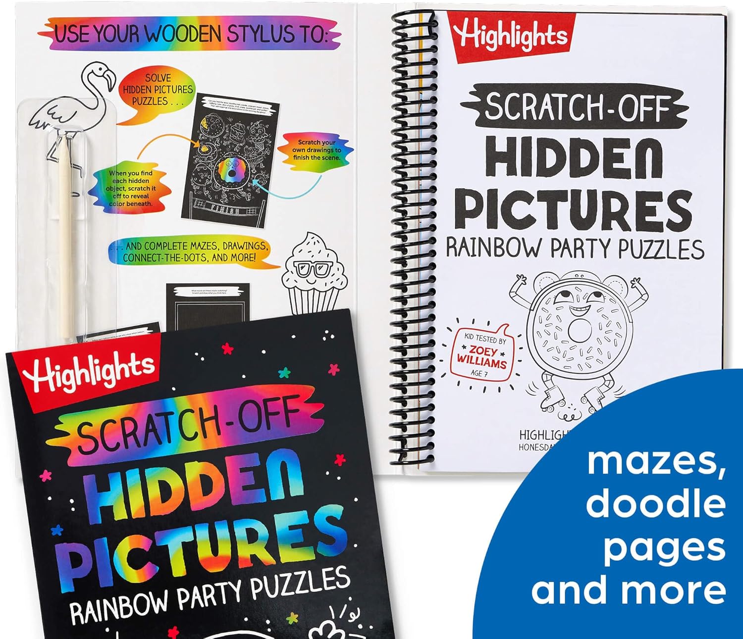 Highlights – Juego de 2 libros de imágenes ocultas para niños, imágenes ocultas, rompecabezas de unicornio e imágenes ocultas, rompecabezas de