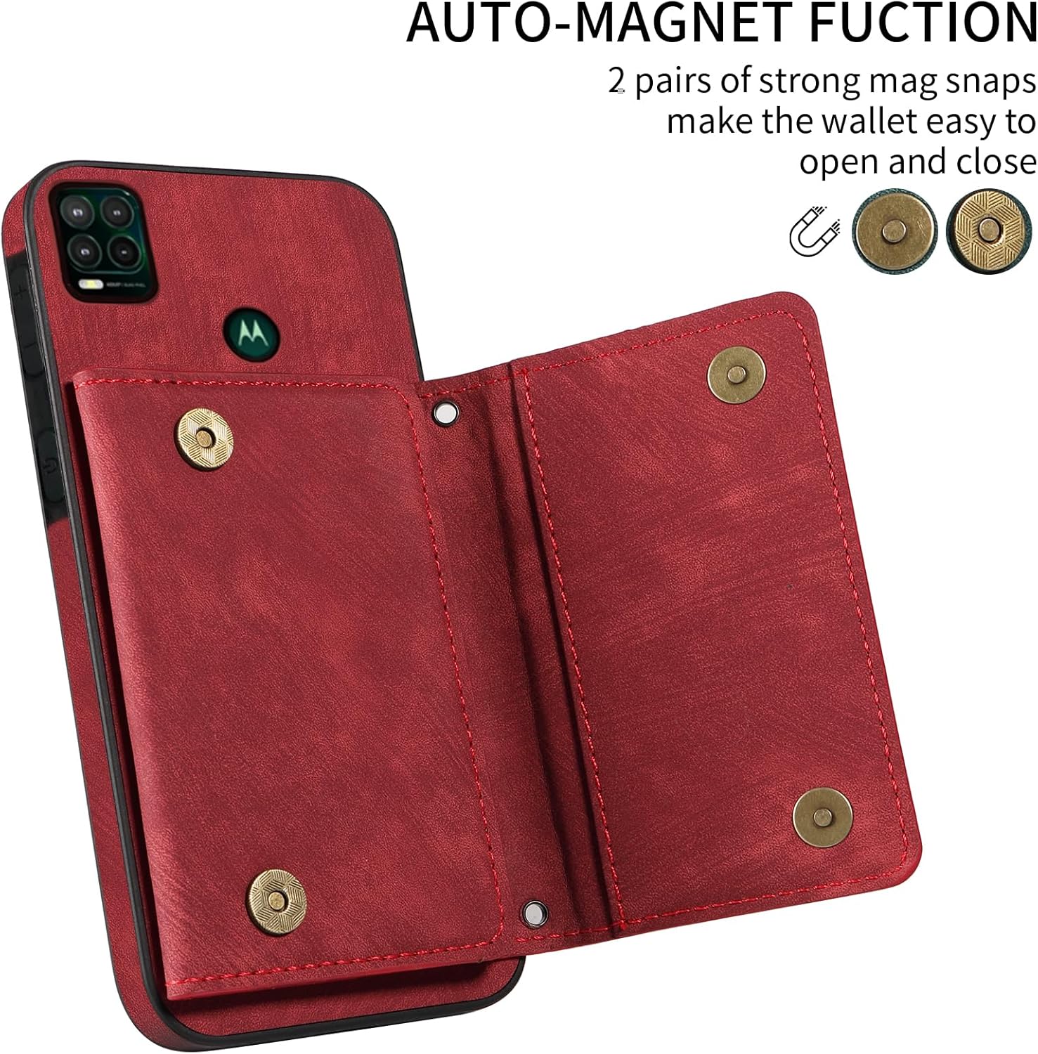 Funda para teléfono Moto G Stylus 5G 2021 con correa cruzada para el hombro y tarjetero de cuero para tarjetas de crédito, bolsillo delgado,