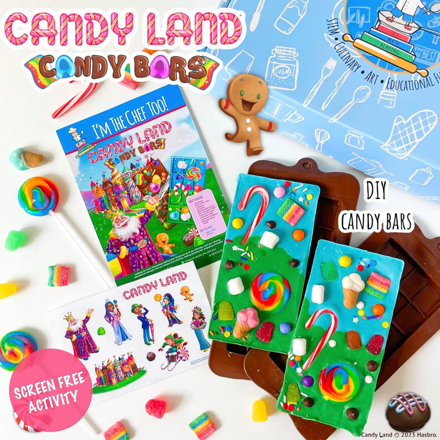 I’m The Chef Too! Candyland – Kit de barras de caramelo, kit de hornear para niños, divertido STEM educativo, sirve 2