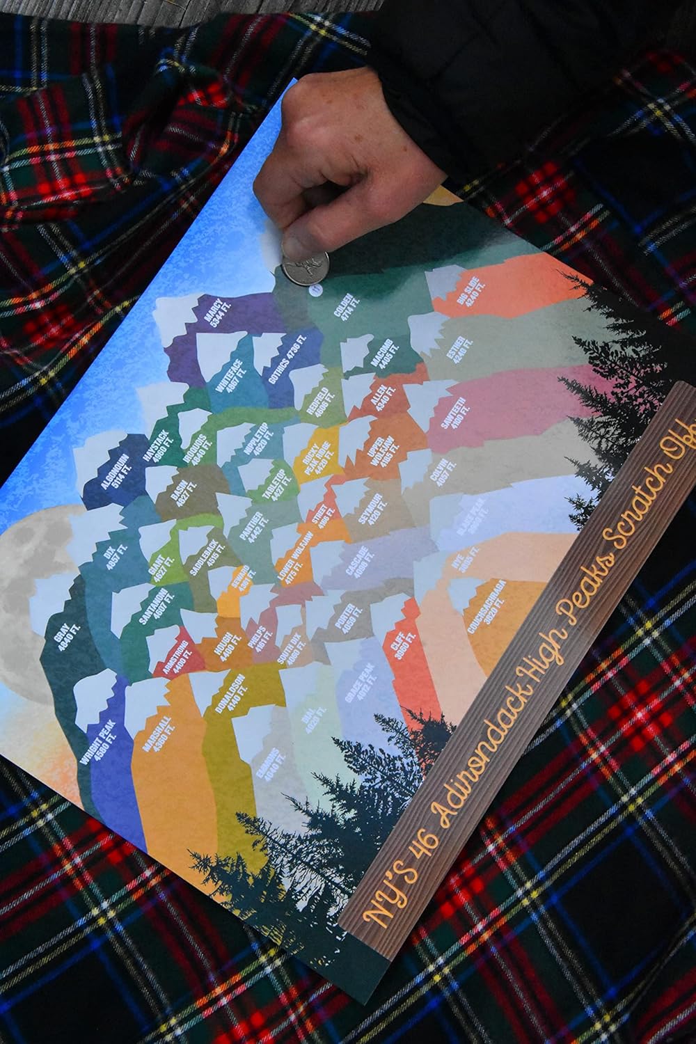 AdirondacksHikerHikingHigh PeaksADK 46er Scratch off 46er JournalMappeakquest 11 x14″ Hiking Supplies and Accessories