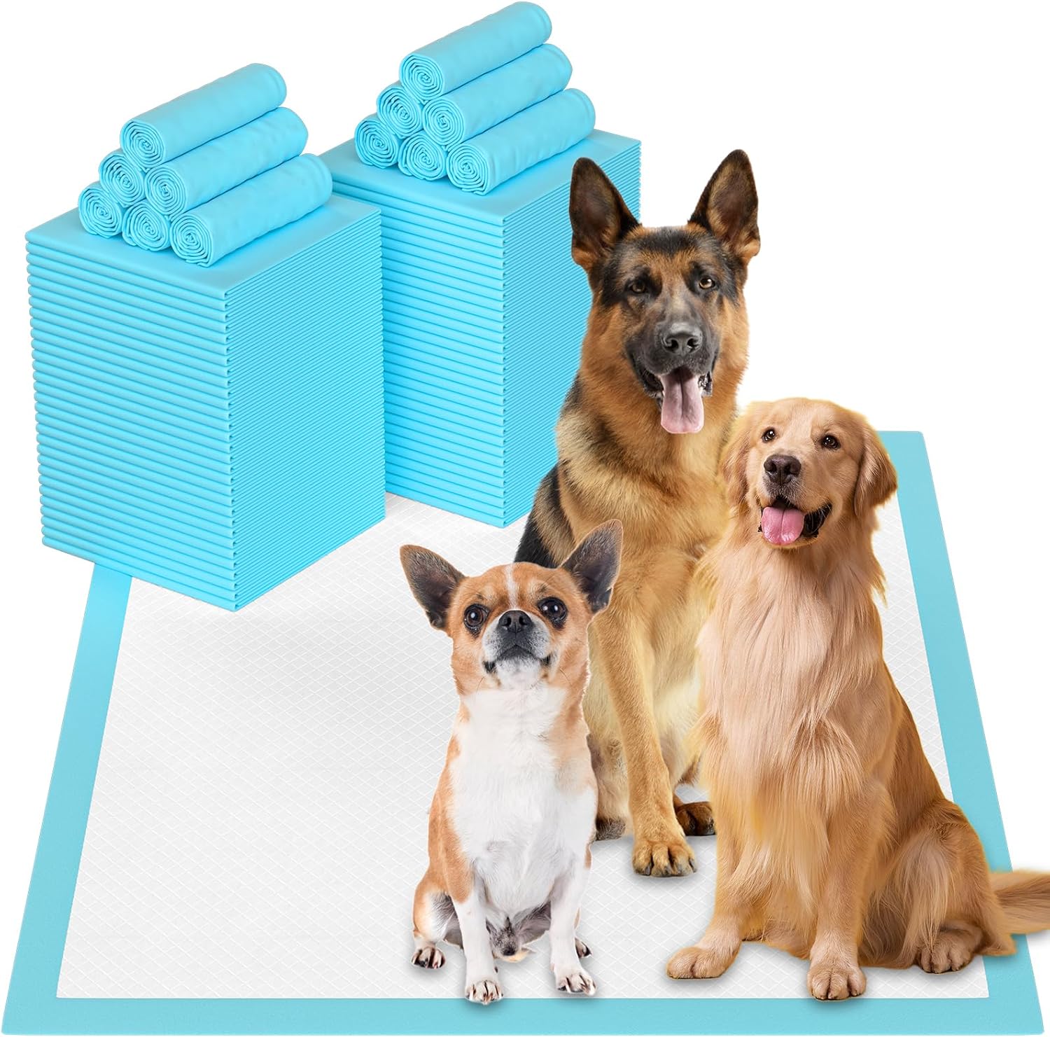 Almohadillas para orinar de cachorros de 32 x 36 pulgadas, 60 unidades, almohadillas extra grandes, a prueba de fugas y superabsorbentes,