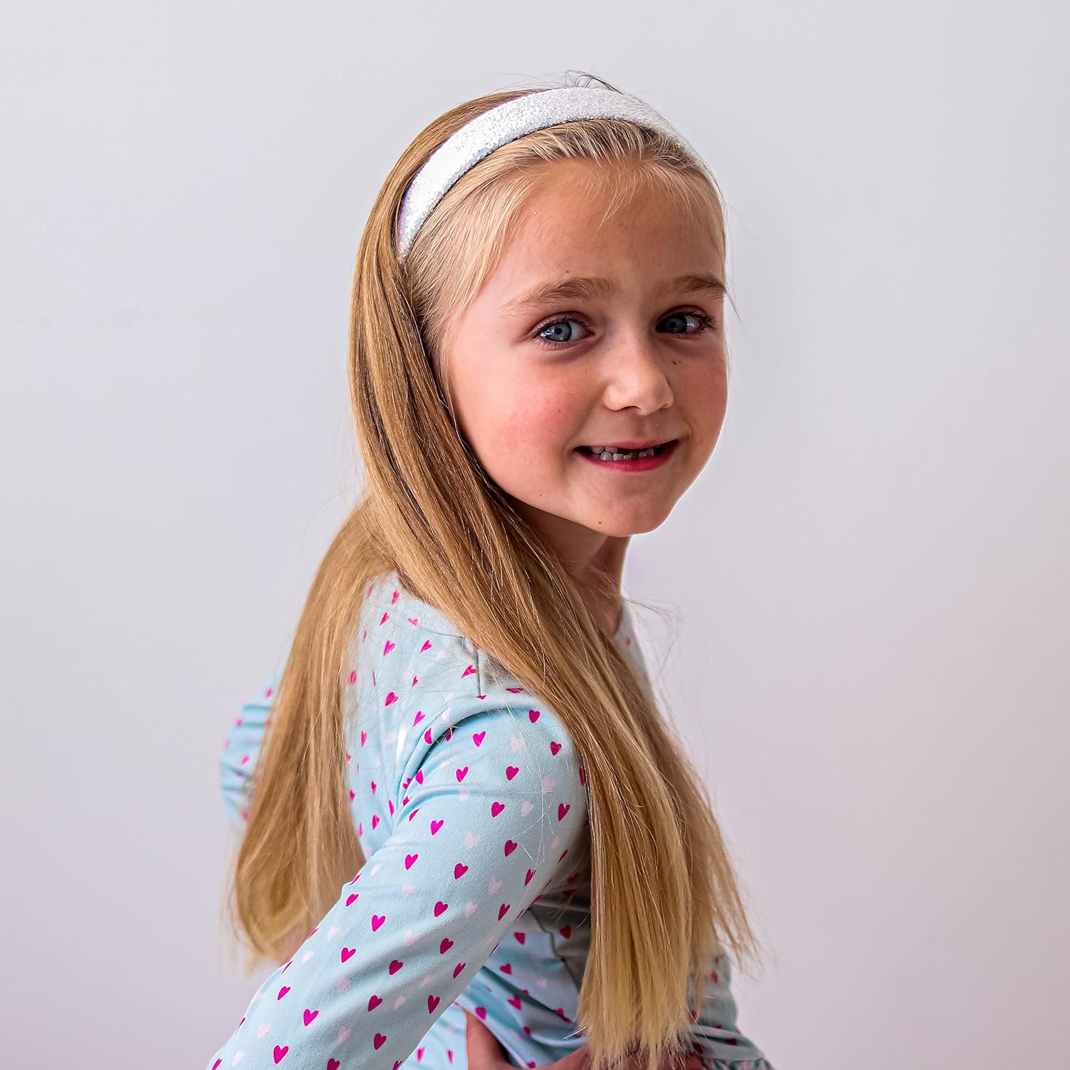 FROG SAC Diademas con purpurina para niñas, diadema ancha brillante para accesorios para el cabello de niñas pequeñas, lindas bandas brillantes para