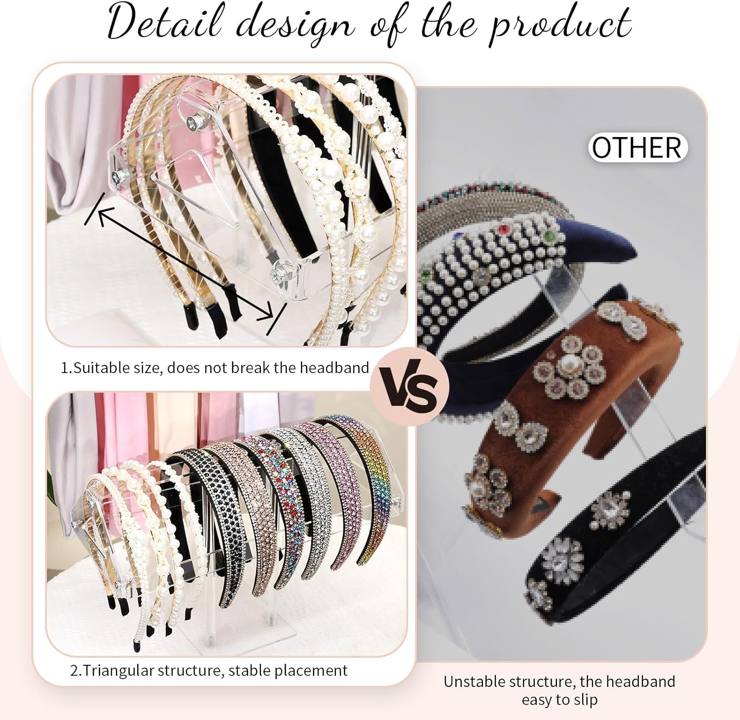 Soporte para la diadema, organizador de diadema, soporte para la diadema, organizador de accesorios para el cabello, estante de almacenamiento para