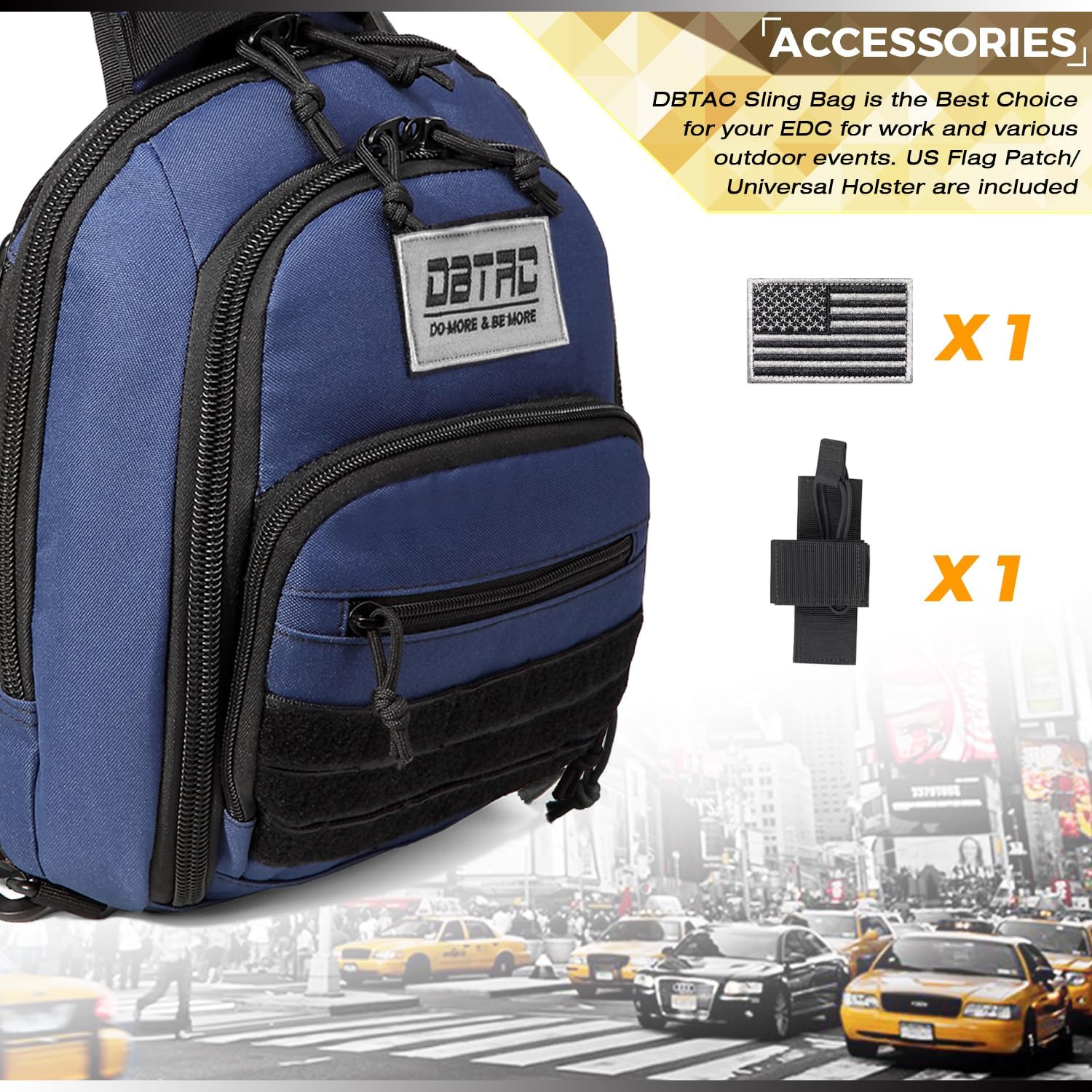 DBTAC – Bolsa táctica compacta para el pecho, pequeña, tamaño completo, bolsa de hombro oculta para rango, viajes, deportes al aire libre