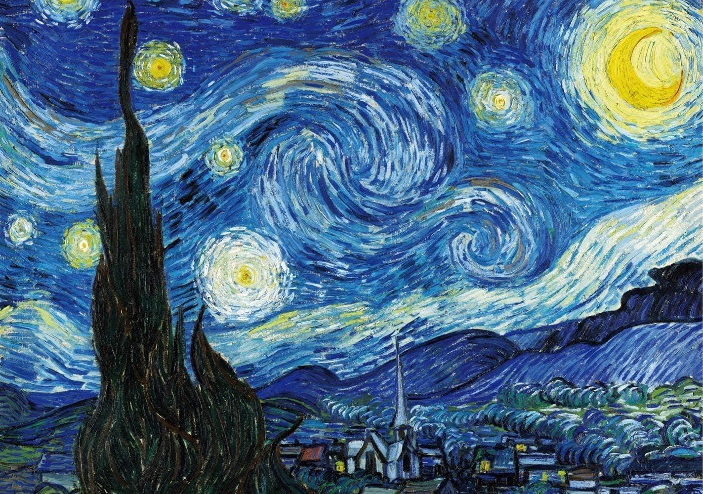 Rompecabezas de 1000 piezas para adultos, noche estrellada por Vincent Van Gogh de 27.56 x 19.69 pulgadas, rompecabezas para adultos, juguete