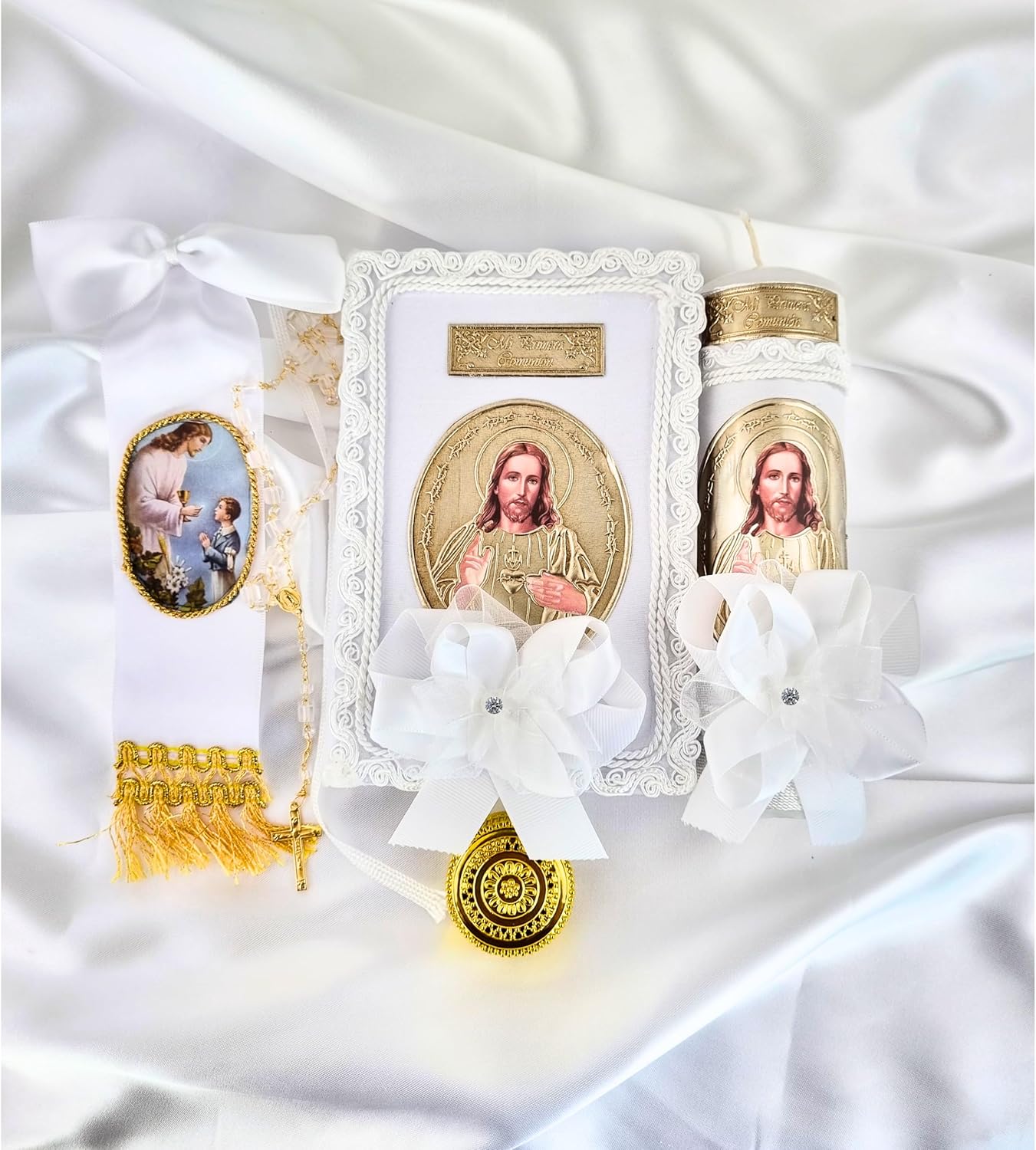 Vela de Primera Comunión y Biblia – Biblia y Vela de Primera comunión para niño – Vela para Primera comunion para niño – Juego de velas de primera