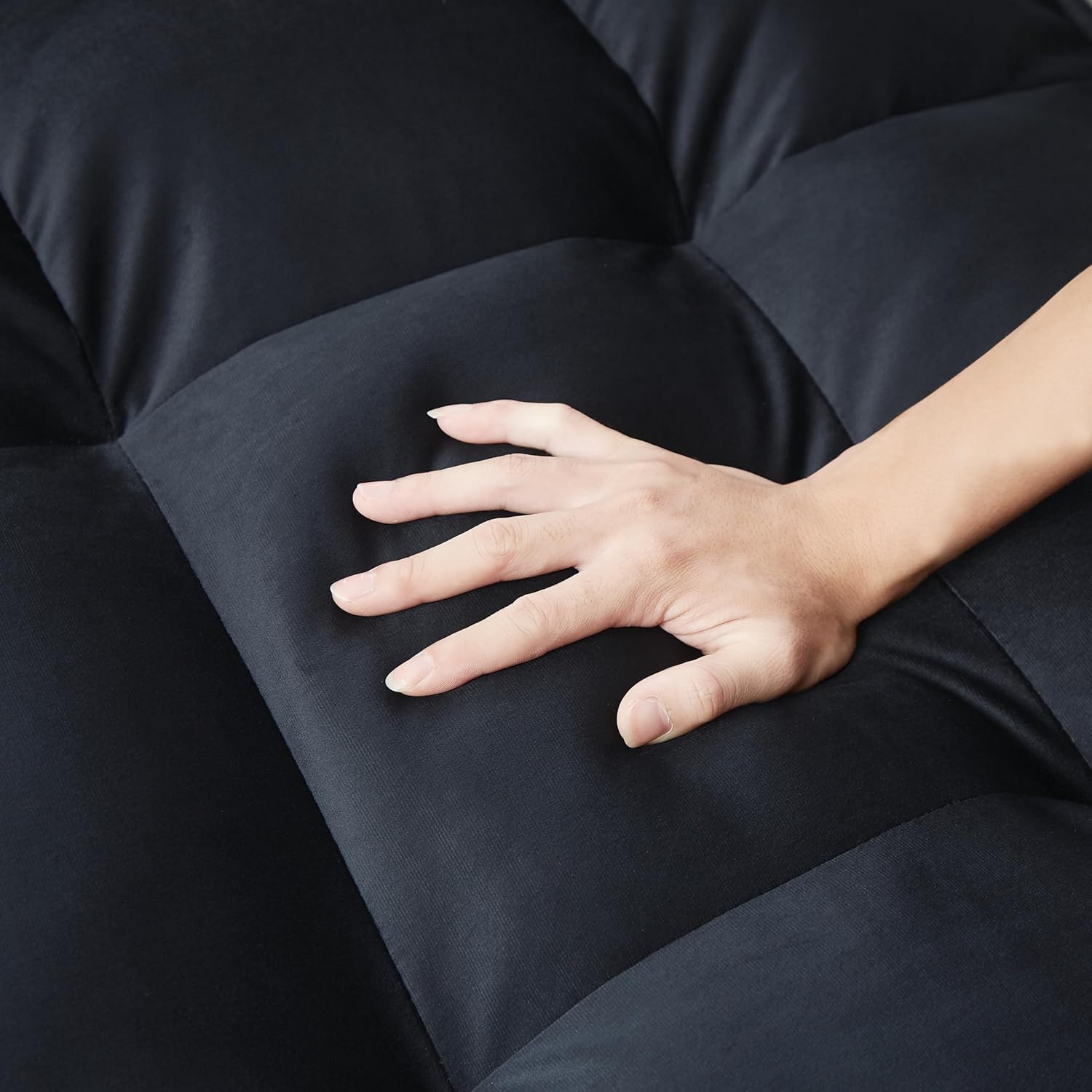 Moderno sofá futón tapizado, convertible a siesta, sofá cama suave y sofá cama para hogar, oficina, apartamento, espacio pequeño, sala de estar,
