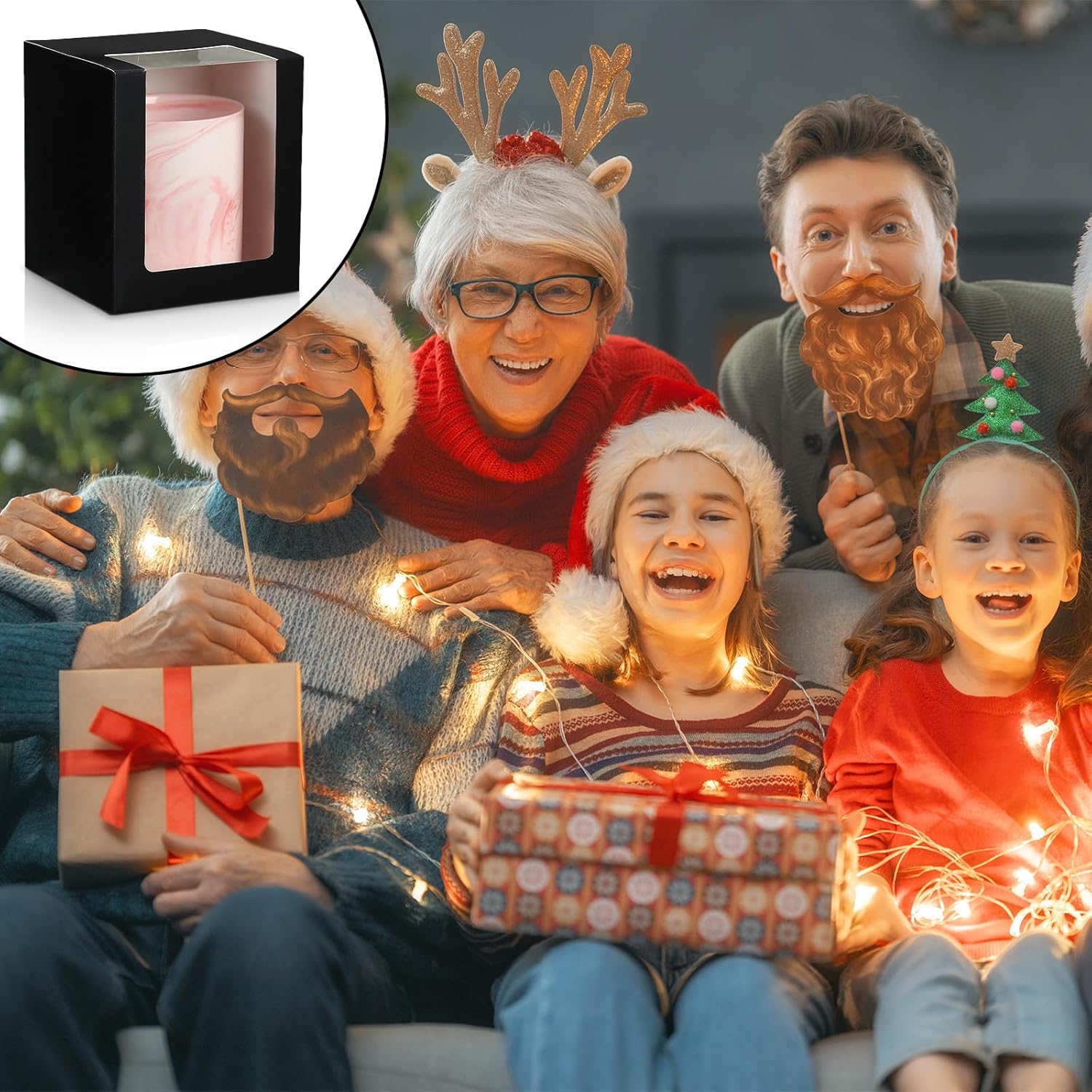 Yungyan Paquete de 50 tazas cajas de regalo, caja de embalaje de regalo transparente para espacios en blanco, tazas de café de sublimación, 11