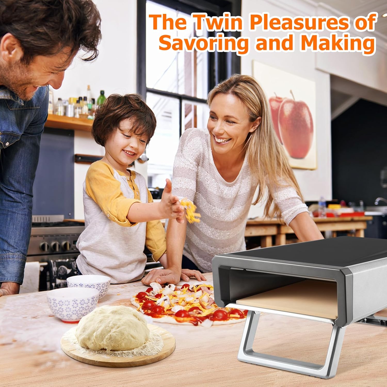 Horno de pizza al aire libre de 12 pulgadas a gas Hornos de pizza para exterior, con accesorios portátiles para cocina al aire libre