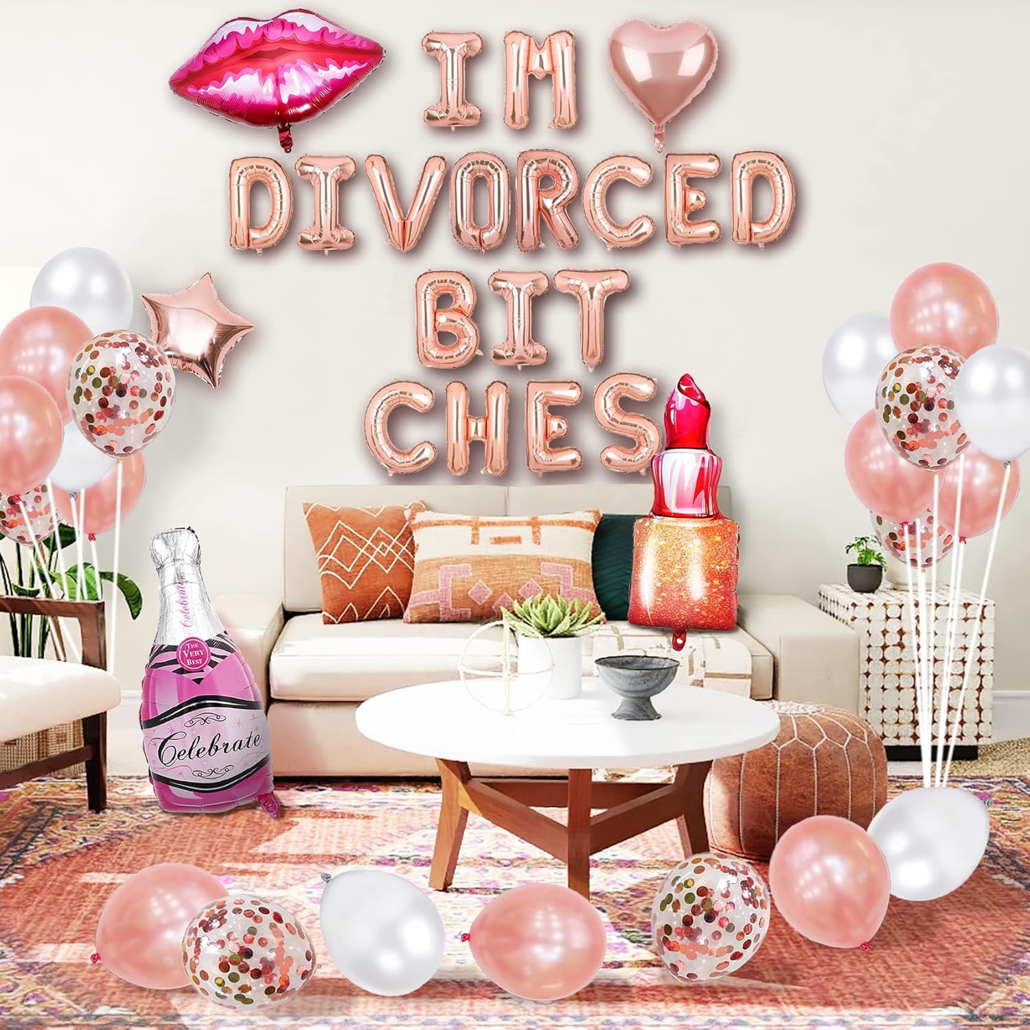 Decoraciones de fiesta de divorcio para mujeres, kit de recuerdos de fiesta de divorcio, suministros para fiesta de divorcio, simplemente