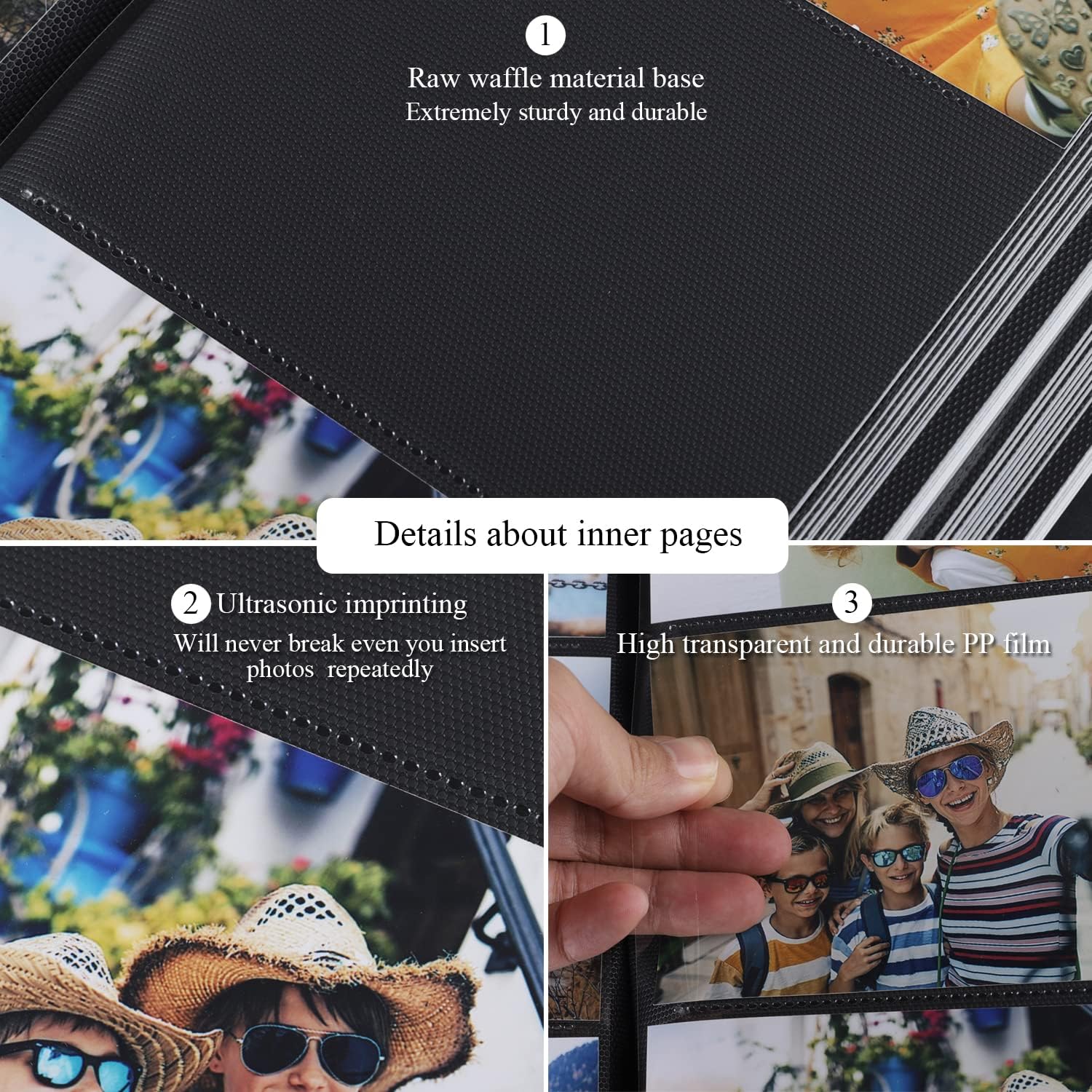 Álbum de fotos de lino de 4 x 6 con capacidad para 408 bolsillos negros deslizantes, cubierta de tela, álbumes de fotos pequeños para boda,