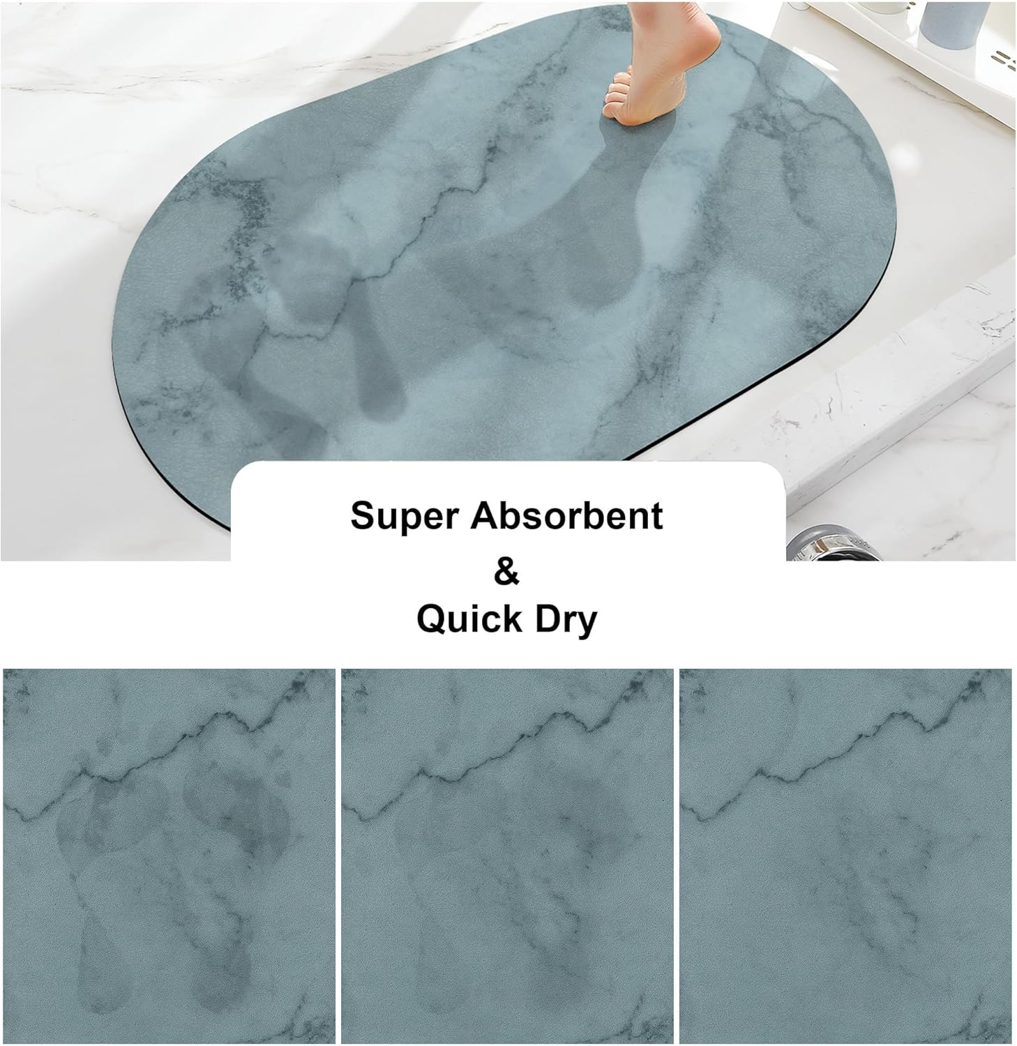 Tapete de baño súper absorbente, de 31.5 x 19.7 pulgadas, de secado rápido, tapete de baño súper absorbente, tapete de piso para sala de estar,