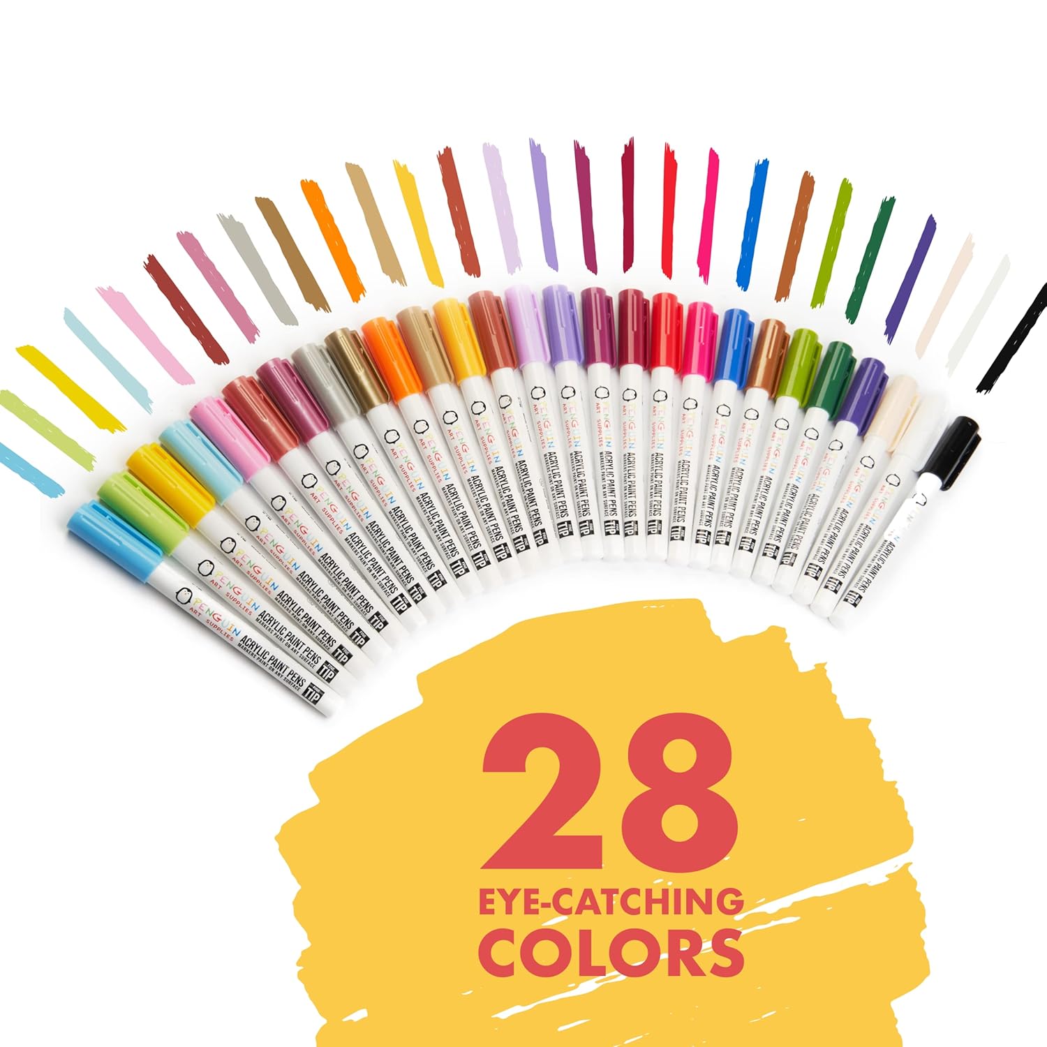 28 bolígrafos de pintura acrílica de punta fina, marcadores de pintura artesanal para pintar madera, vidrio, roca, cerámica y porcelana, marcadores