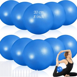 Jexine 10 pelotas de yoga de pilates de 8 pulgadas, mini bolas de ejercicio, pelota de núcleo para yoga, estabilidad, barre dobladora, Jexine 10 pelotas de yoga de pilates de 8 pulgadas, mini bolas de ejercicio, pelota de núcleo para yoga, estabilidad, barre dobladora,