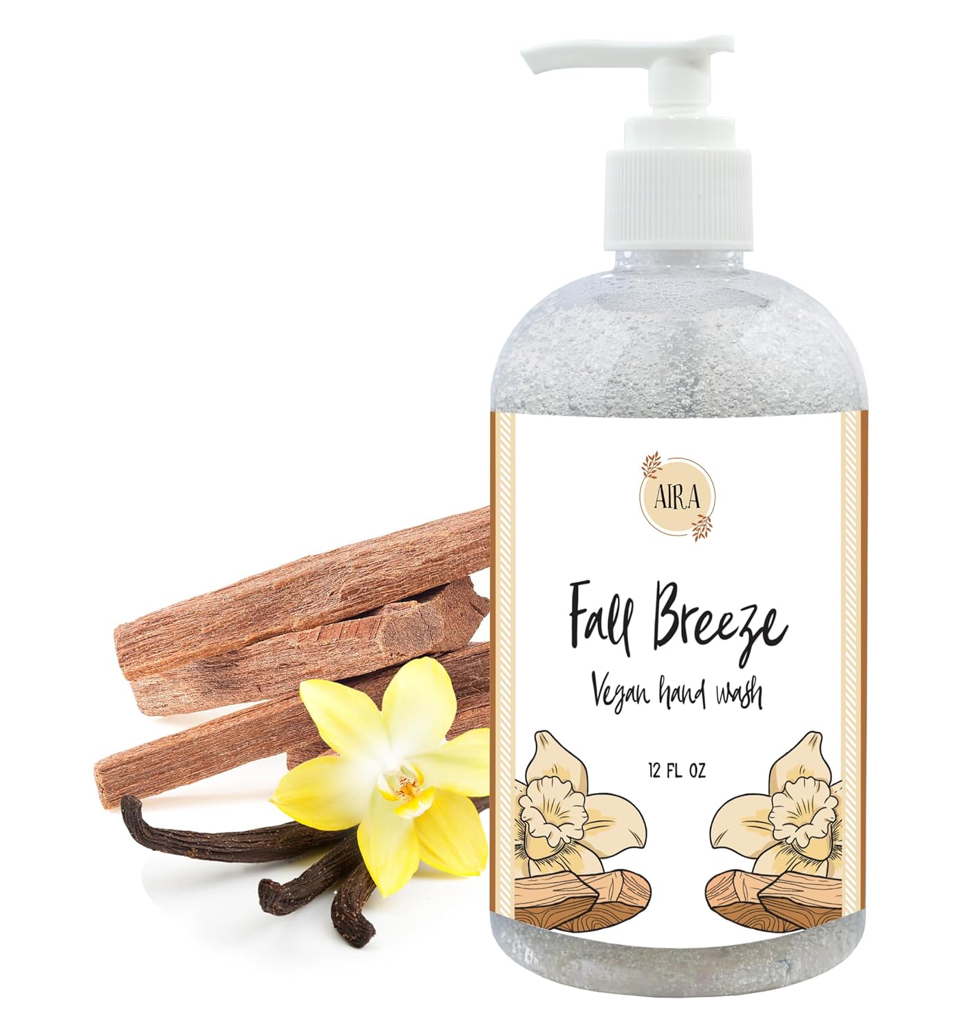 Aira Jabón líquido de manos All Natural Fall  Jabón de manos vegano para hombres y mujeres  Cuidado de la piel de lujo para el baño  Jabón de aceite