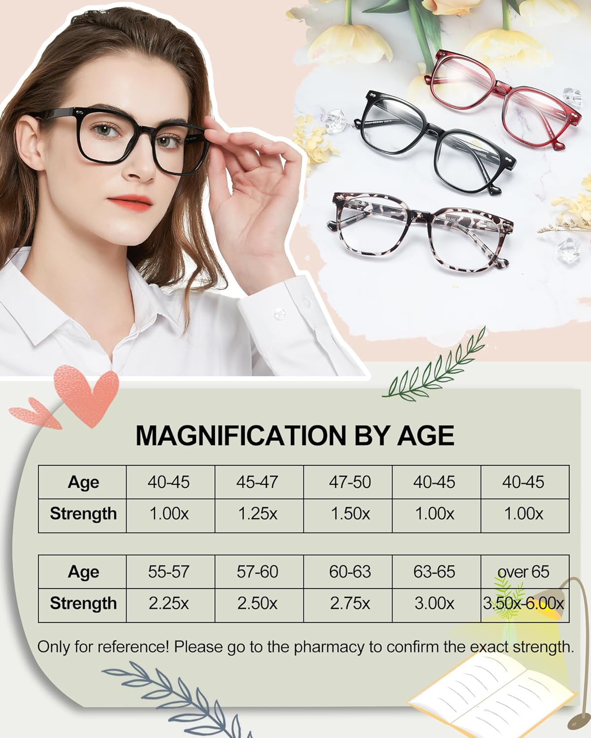MARE AZZURO Gafas de lectura de gran tamaño para mujer, lectores cuadrados grandes 1.0 1.25 1.5 1.75 2.0 2.25 2.5 2.75 3.0 3.5 4.0 5.0 6.0