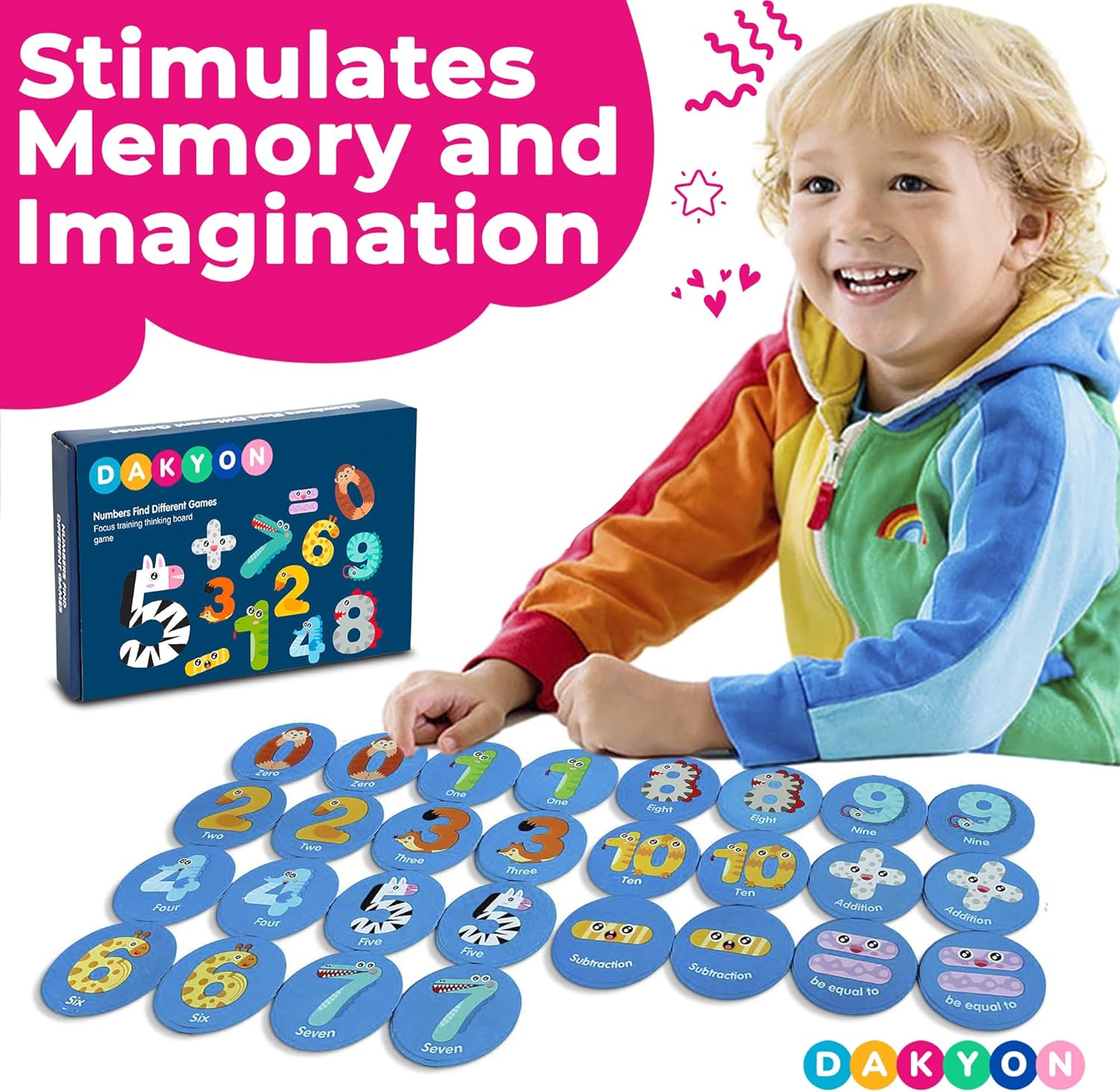 DAKYON Juego de memoria de madera Montessori para niños pequeños, regalo para niños y niñas de 3, 4, 5 años, juguetes educativos de inteligencia y