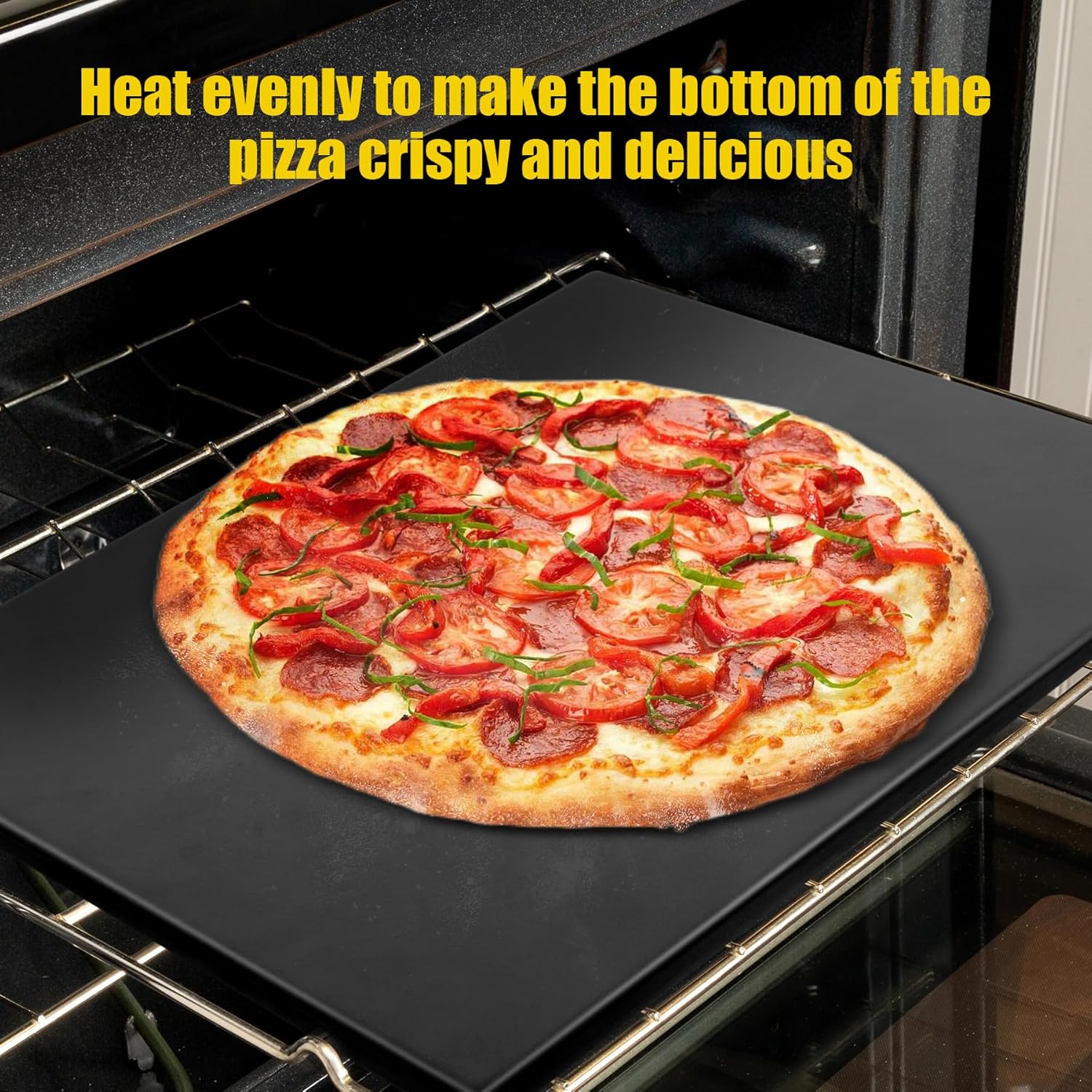 Juego de piedras para pizza, piedra grande para pizza de 15 x 12 pulgadas para horno y parrilla, piedra de hornear duradera y segura, piedra de
