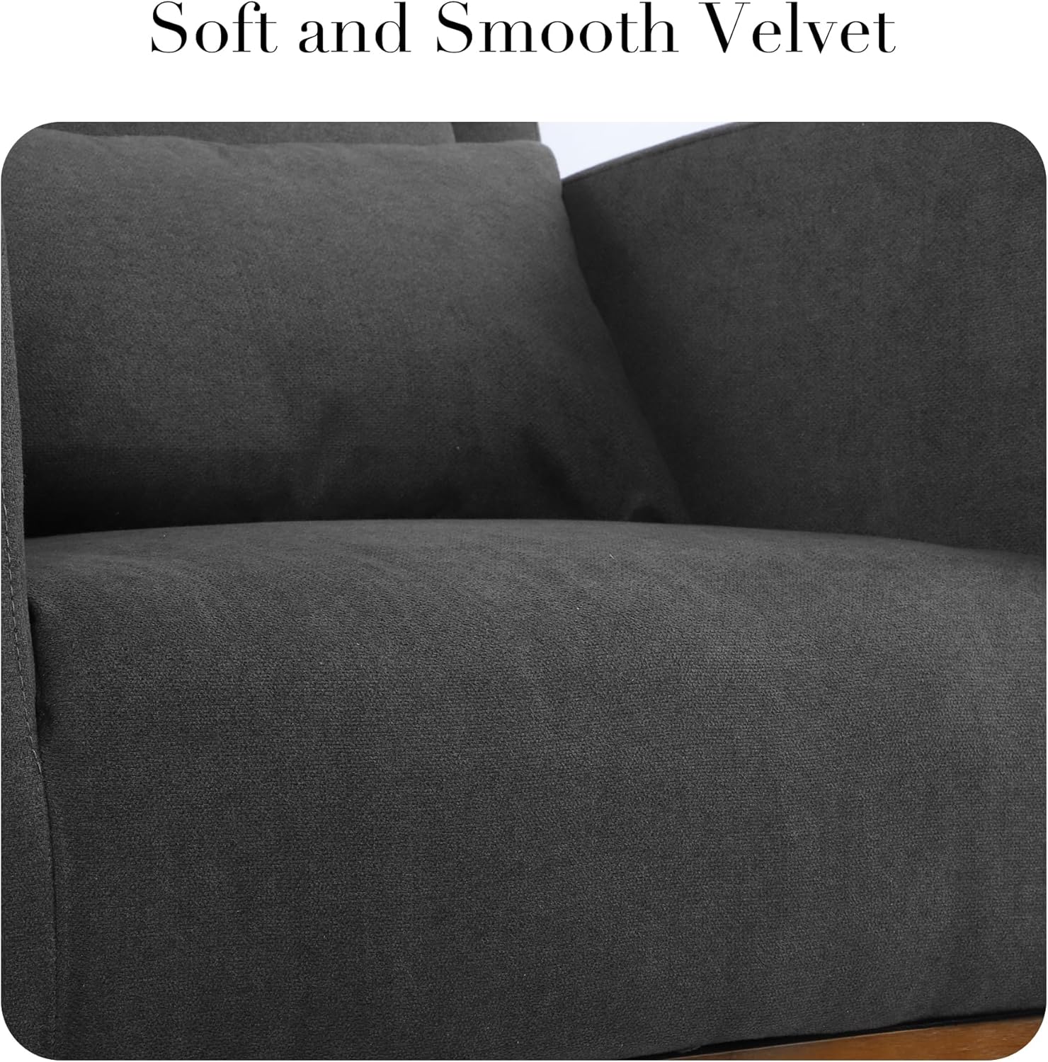LSSBOUGHT Mecedora para guardería, acogedora silla reclinable con respaldo alto con almohada y patas de madera para sala de estar, dormitorio,