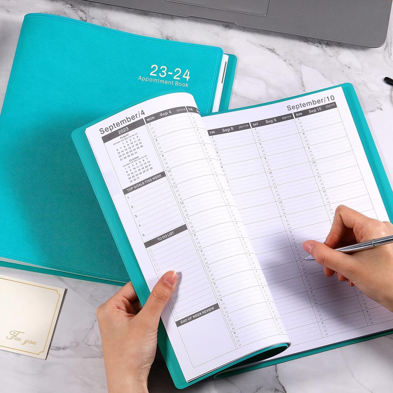 Agenda semanal de citas 2023-2024, planificador diario de 53 semanas, julio 2023-junio 2024, organizador planificador de 8 x 10 pulgadas 2023-2024,