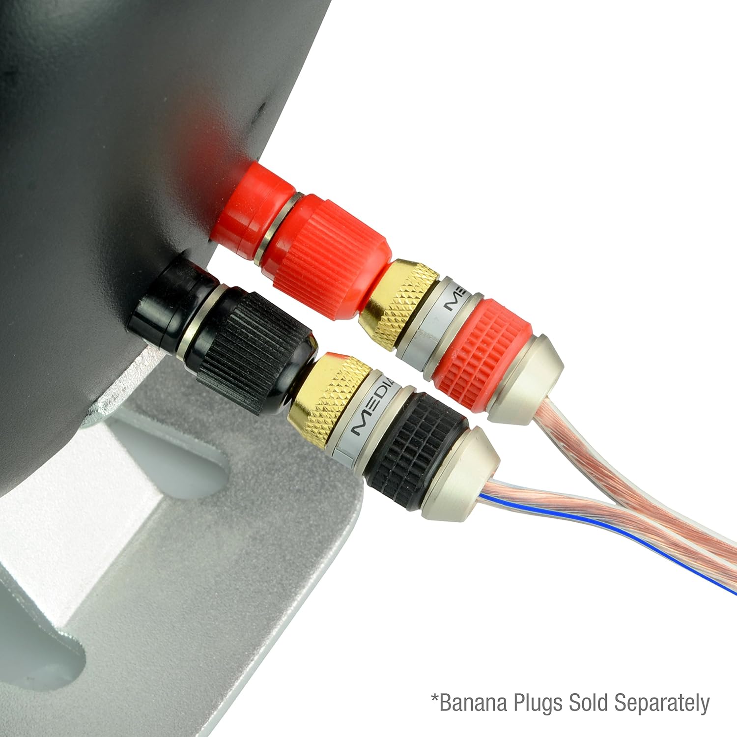 Mediabridge Cable de altavoz de 2 conductores 14AWG (100 pies, transparente) – Diseño enrollado con marcas secuenciales de pie (SW-14X2-100-CL)