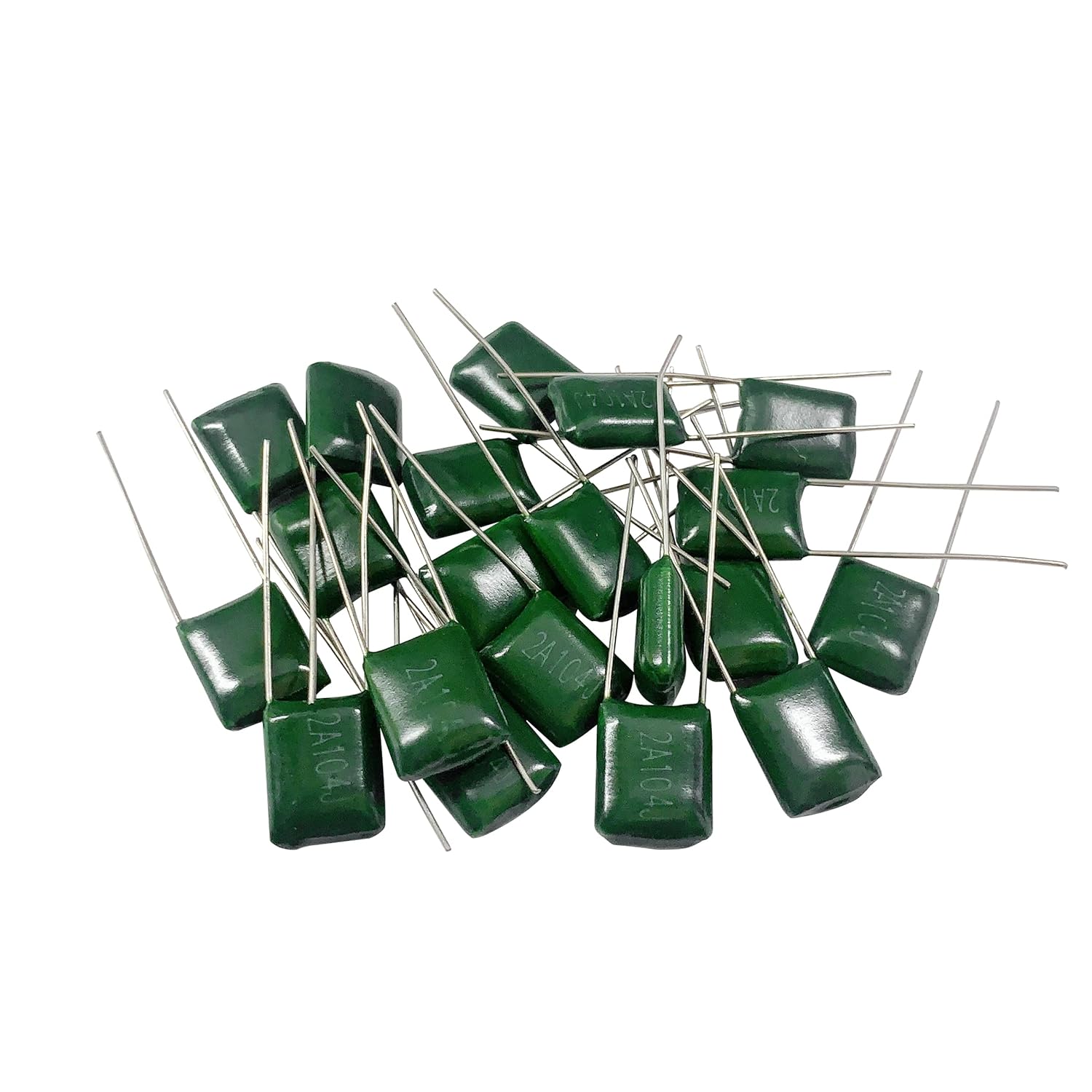 Cermant 20 unids 0.1uf 100V poliéster condensador 2A104J 100nf Mylar Film Capacitor CL11 condensadores electrolíticos para TV, monitor LCD, juego