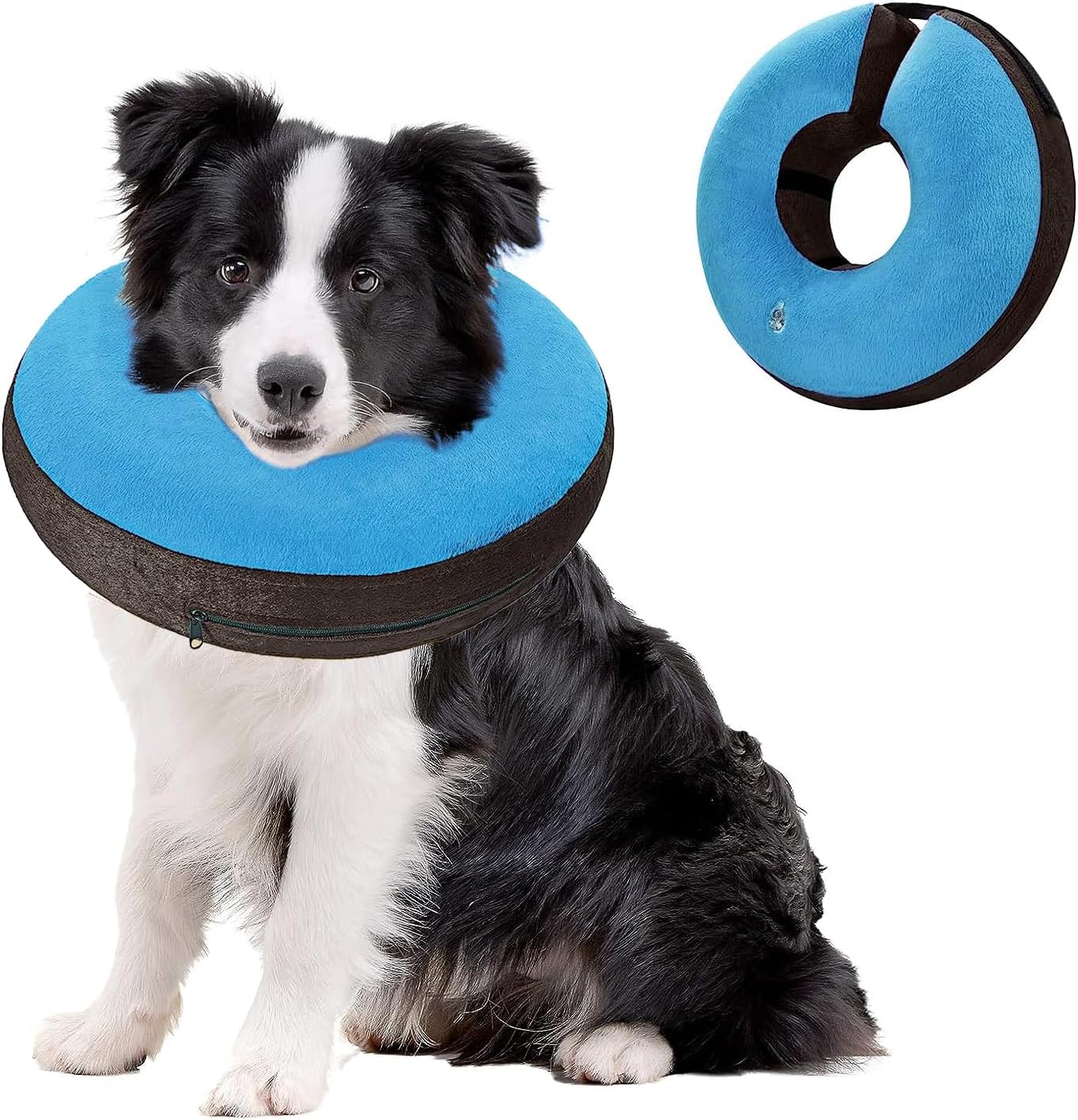 Collar de cono para perro para después de la cirugía, cono inflable para perro, suave protector para perro, cuello de dona, collar alternativo para