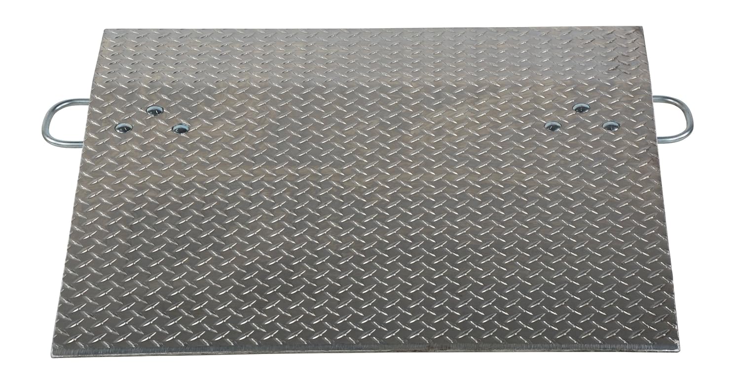 Vestil AH-3636 Placa de muelle para camión de mano, aluminio, capacidad de 700 libras, 36 pulgadas de largo x 36 pulgadas de ancho utilizable x 516