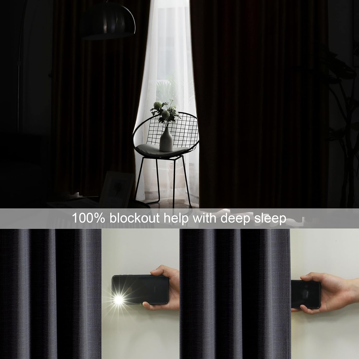 Chyhomenyc Bella – Cortinas opacas de lino sintético de 84 pulgadas de largo, 2 paneles con aislamiento térmico, reducción de ruido cálido, con