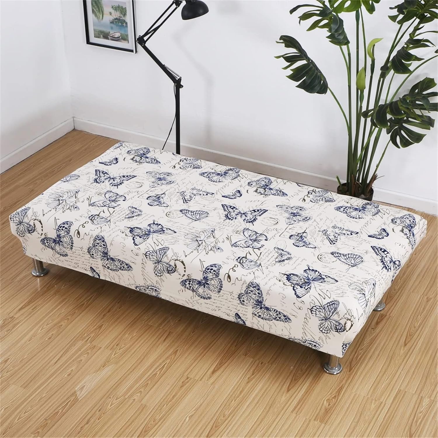 Fundas de futón sin brazos, funda elástica para sofá cama, funda de sofá sin brazos, protector de muebles con parte inferior elástica para sofá