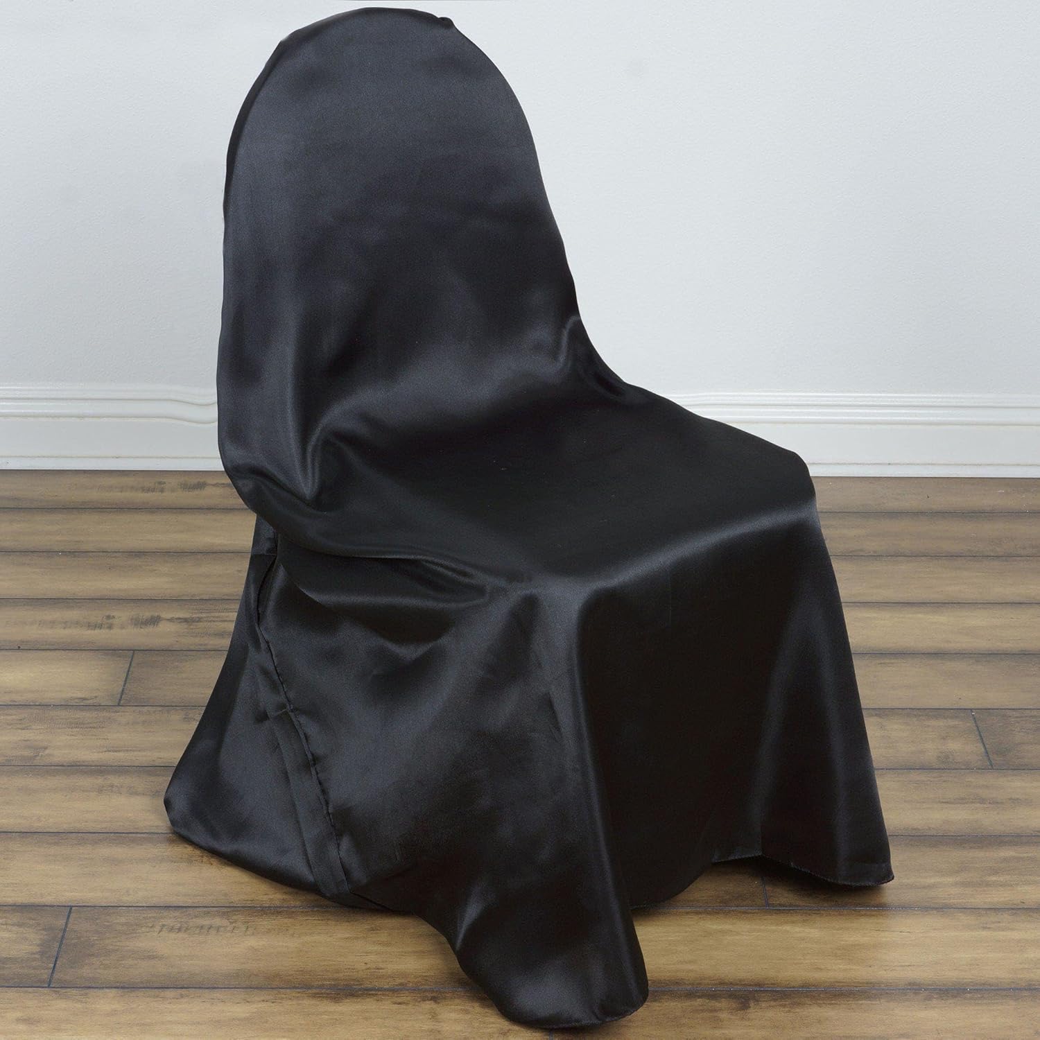 Efavormart – Funda universal de satén para silla, 10 unidades, color negro