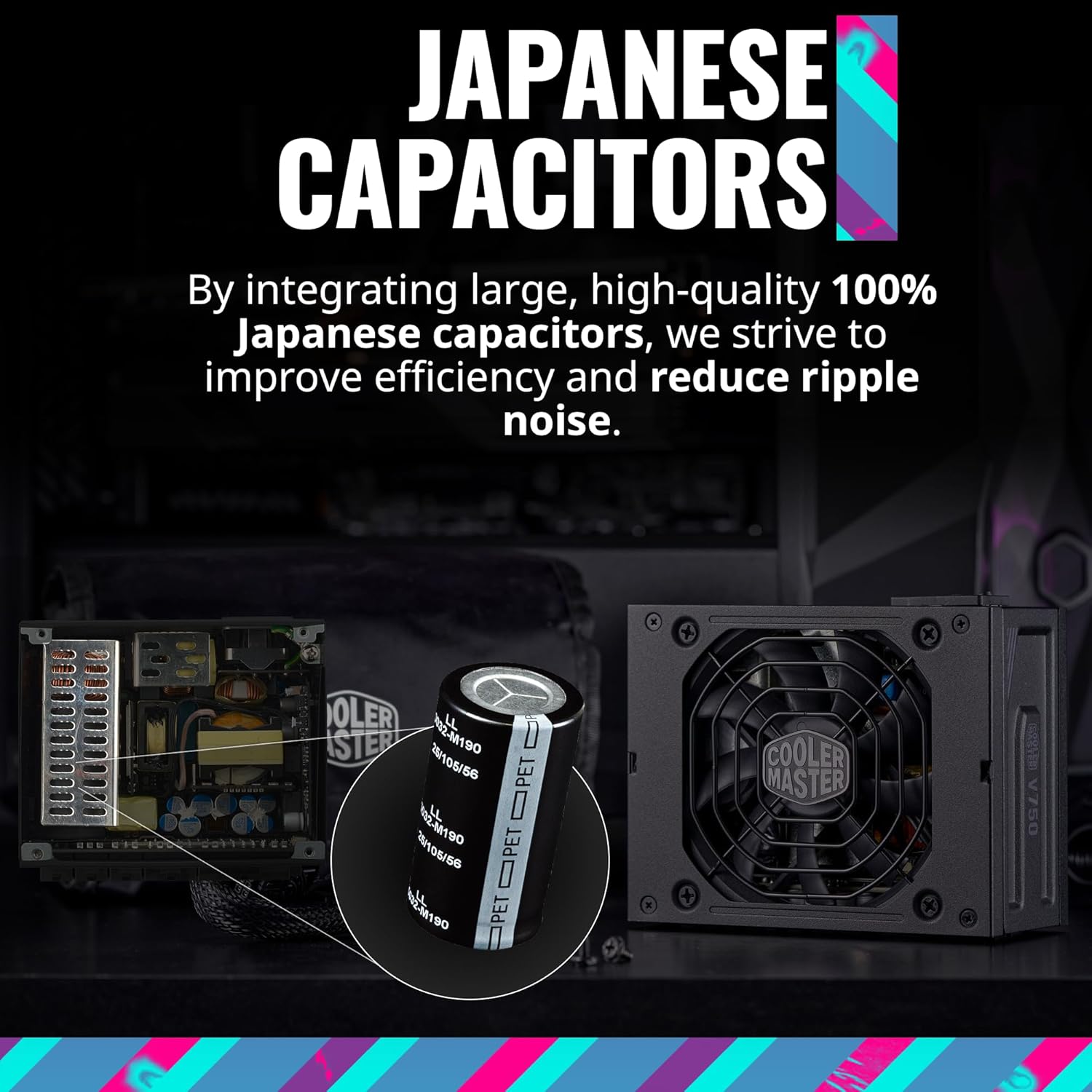 Cooler Master Fuente de alimentación modular completa V850 SFX Gold ATX3.0, 850W SFX, 80+ Gold, conector PCIe 5.0 12VHPWR de 90 grados, soporte SFX