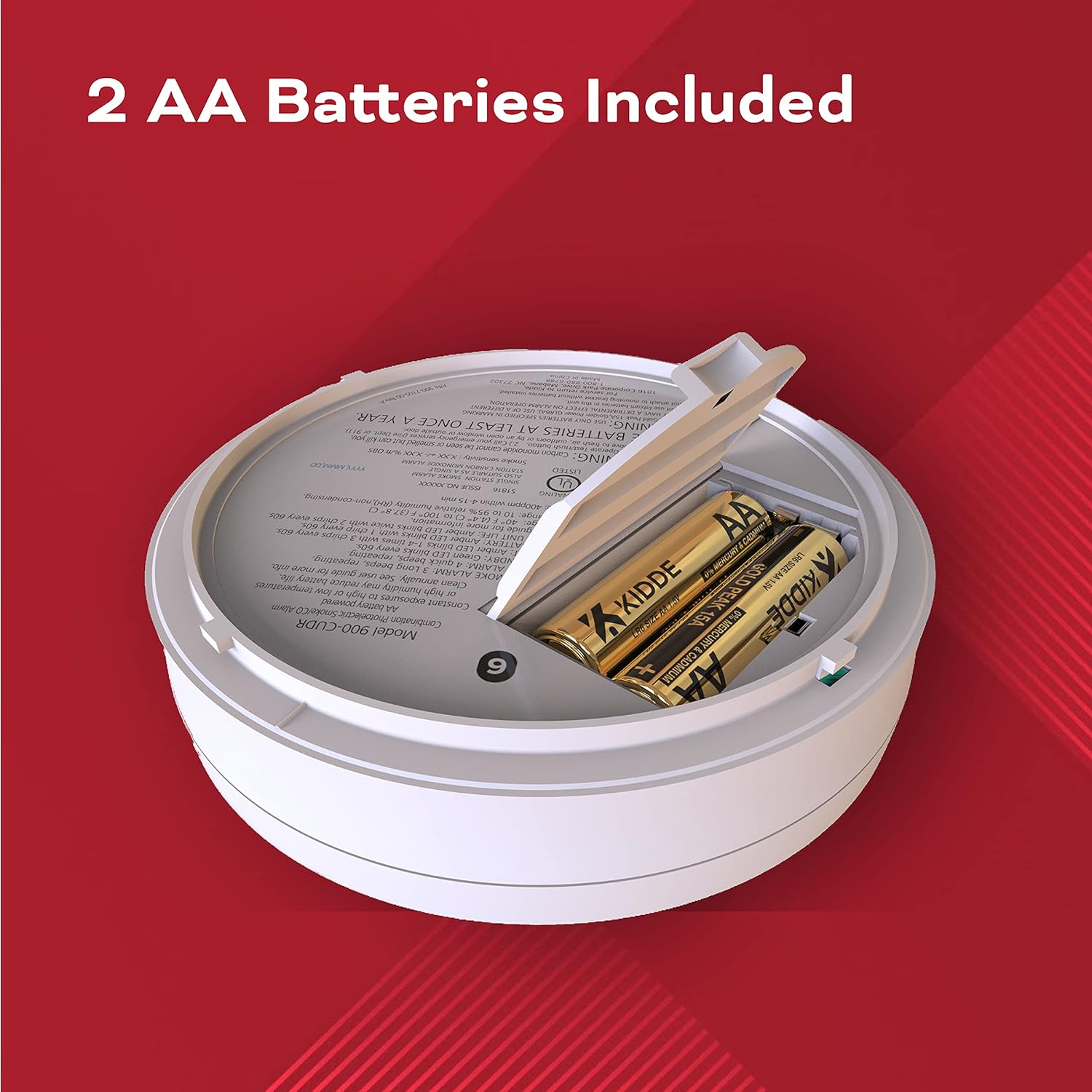 Kidde Detector de humo, batería de 10 años, indicadores LED, alerta de reemplazo, botón de reinicio de prueba y detector de humo y monóxido de