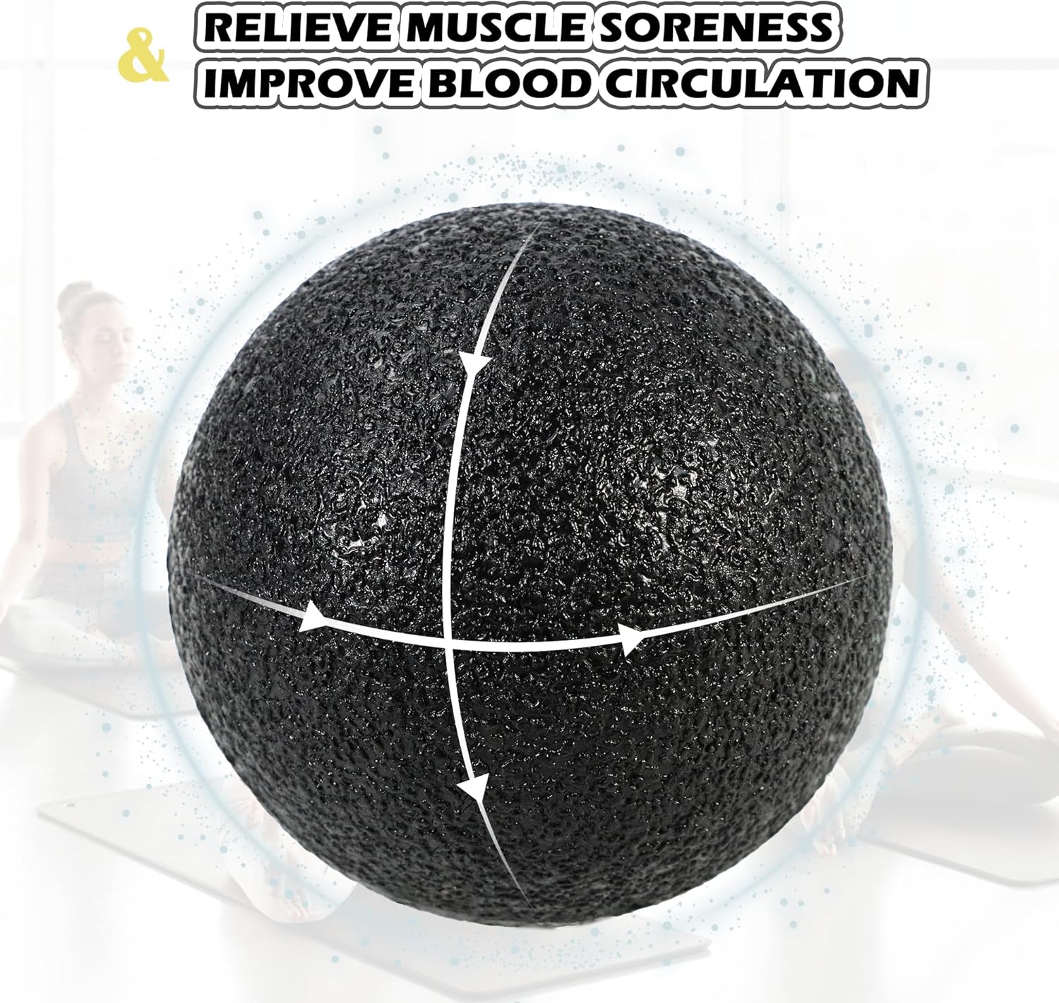 Laiao Bola de masaje, bola de liberación miofascial de 3.15 pulgadas para el punto de activación de la fascia, entrenamiento de terapia física y