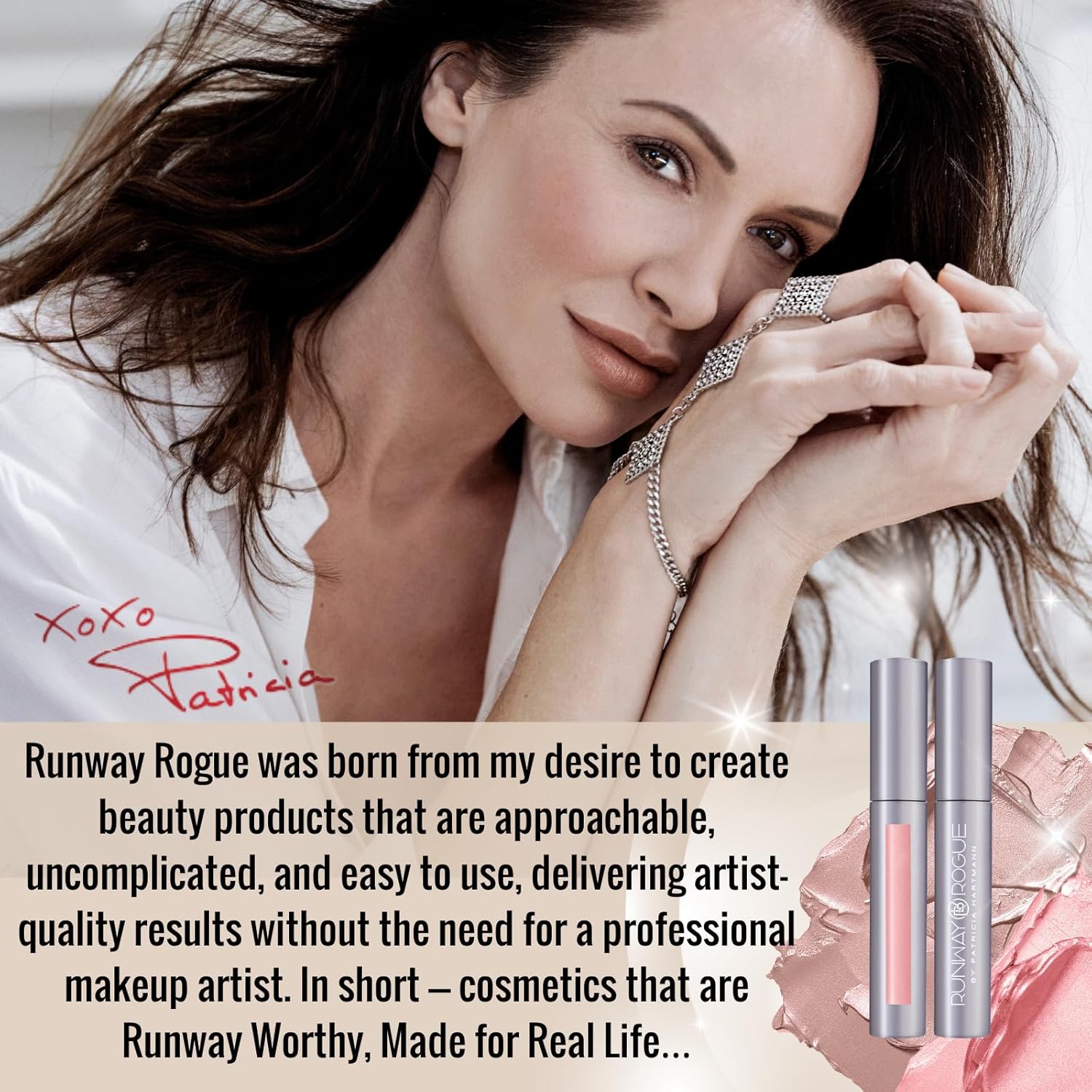 Runway Rogue Pearl Glam Shimmer – Lápiz labial líquido, color de labios bronce baya, de larga duración, con brillo plateado y dorado, devolución de