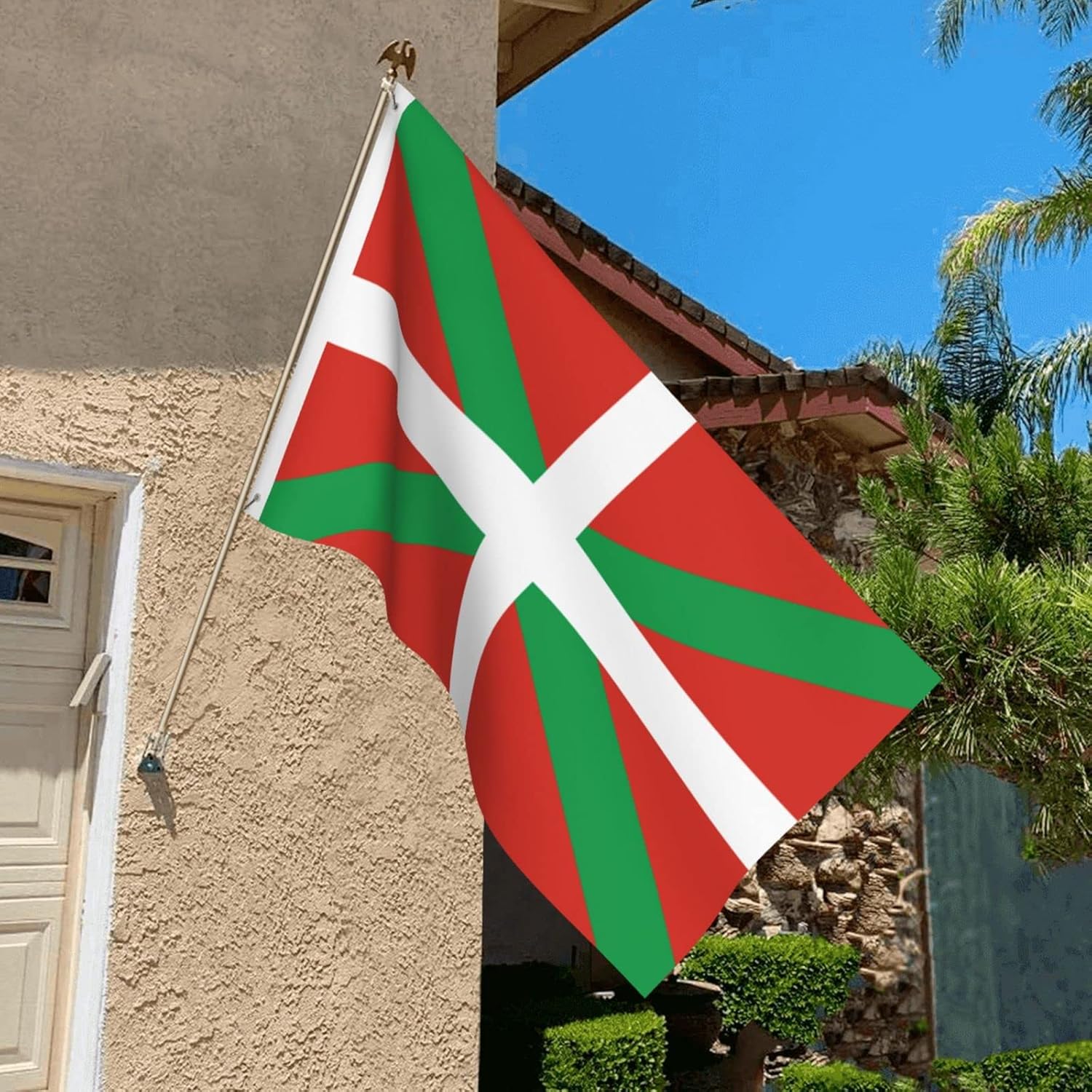 Bandera del País Vasco de doble cara de 3 x 5 pies, banderas para exteriores, banderas decorativas duraderas para interiores y patio, banderas