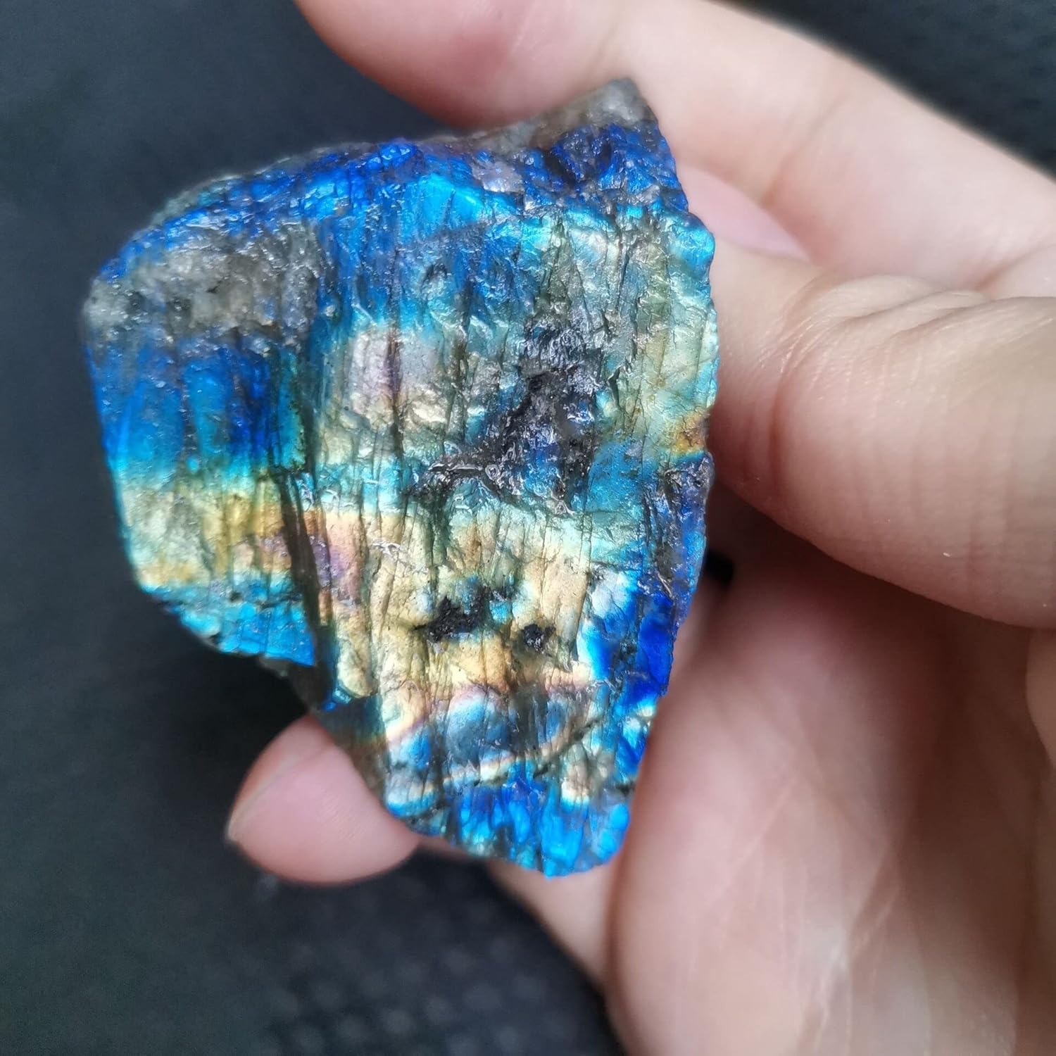 Piedra natural de labradorita bule, piedra de cristal curativo para decoración del hogar, piedra lunar, cuarzo mineral, regalos de cristales reales