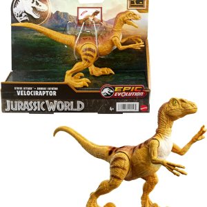 Mattel Jurassic World Strike Attack Velociraptor – Juguete de dinosaurio con acción de golpe único, articulaciones móviles, figura de acción de Mattel Jurassic World Strike Attack Velociraptor – Juguete de dinosaurio con acción de golpe único, articulaciones móviles, figura de acción de
