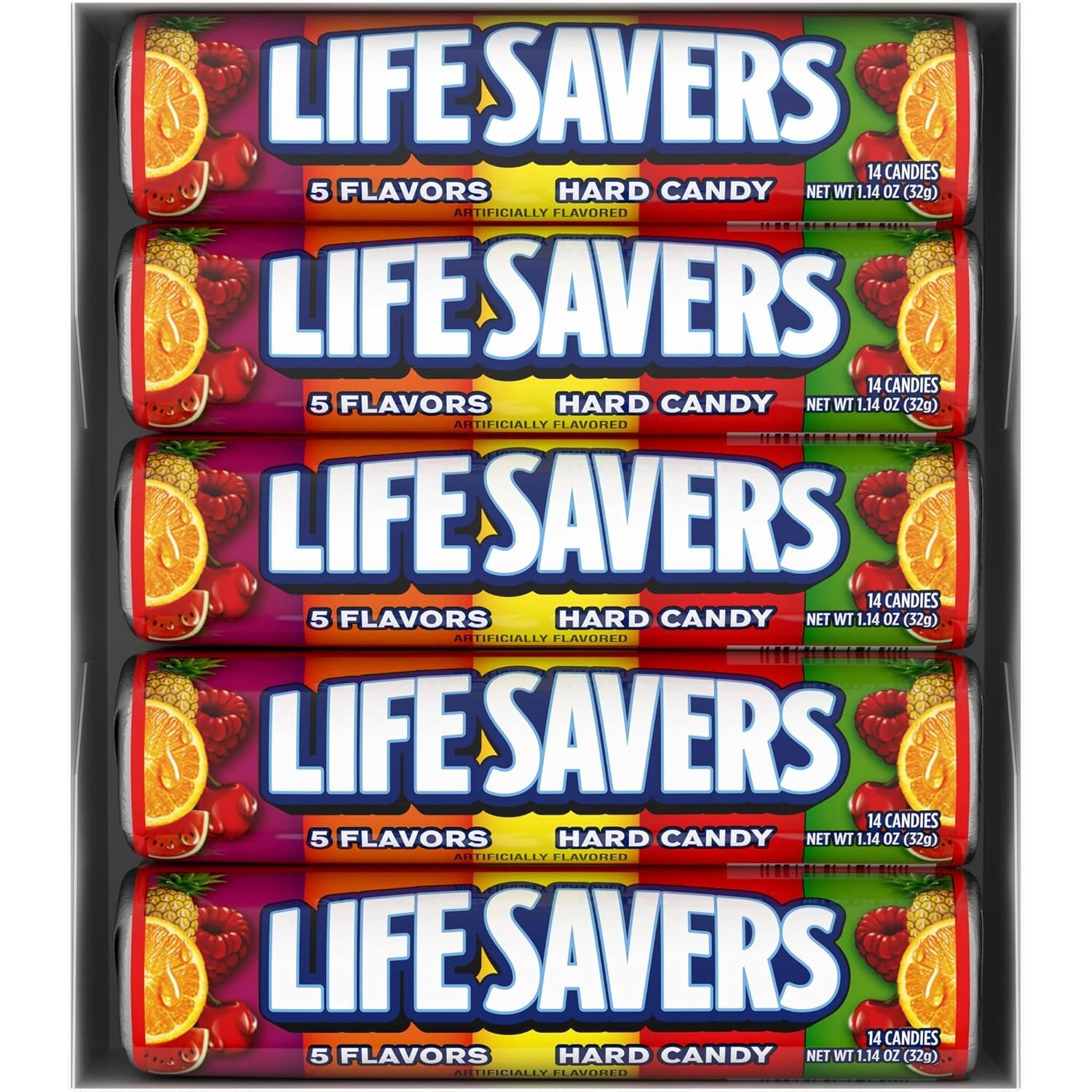LIFE SAVERS – Caramelo duro de 5 sabores a granel, 1.14 onzas (10 paquetes individuales) (paquete de 10)
