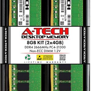 A-Tech 8GB Kit (2x4GB) RAM for MSI B365M PRO-VD, Infinite 8th, MPG Z390 GAMING PRO CARBON AC, Prestige PE130 8th, X370 XPOWER GAMING TITANIUM  DDR4 A-Tech 8GB Kit (2x4GB) RAM for MSI B365M PRO-VD, Infinite 8th, MPG Z390 GAMING PRO CARBON AC, Prestige PE130 8th, X370 XPOWER GAMING TITANIUM  DDR4