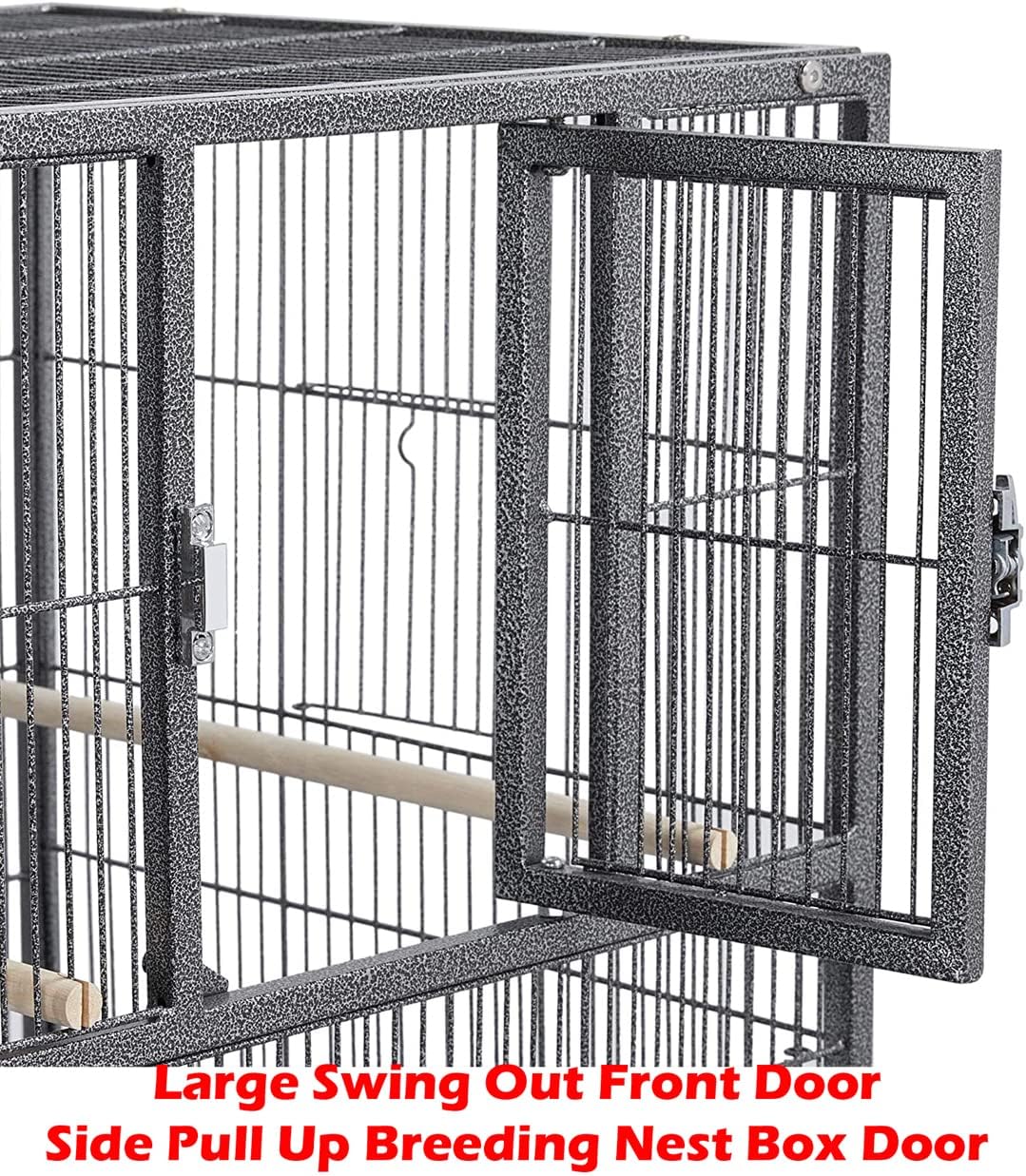 Doble centro apilable con puertas laterales divididas, caja de anidación para criador, cría de pájaros, jaula doble rodante para aviarios, canarios,