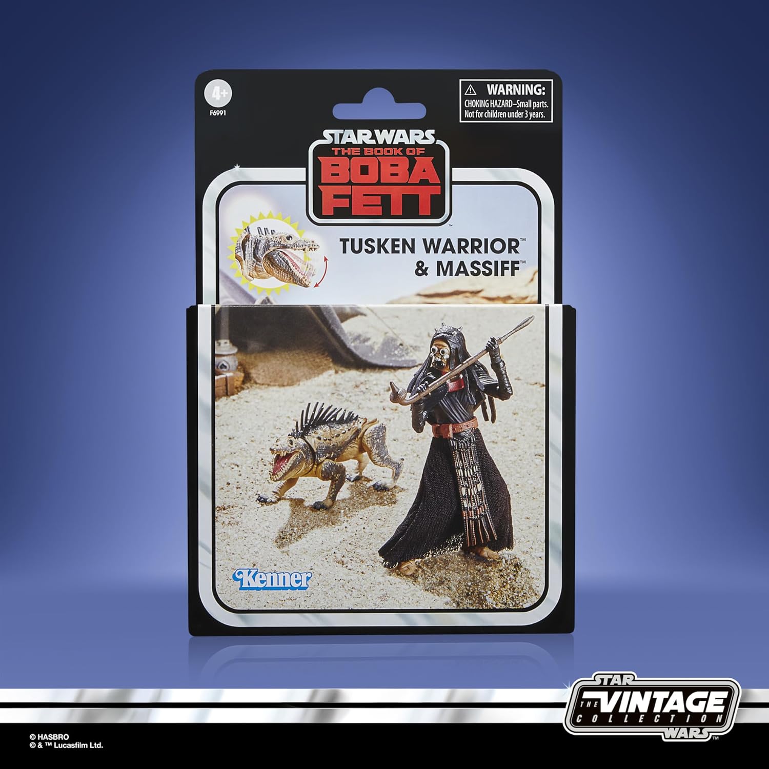 Star Wars The Vintage Collection, Tusken Warrior & Massiff, paquete de 2 figuras de 3.7 in, El libro de Boba Fett