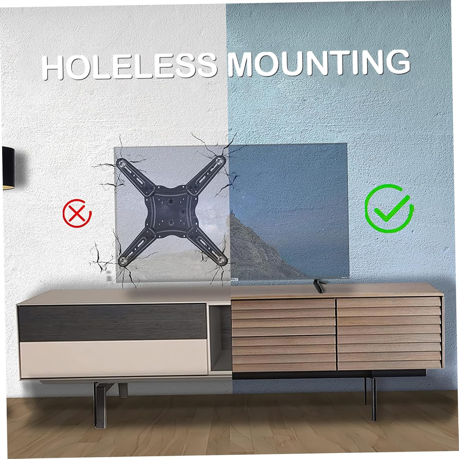 Veemoon Soporte de TV de plástico para TV, soporte para TV, soporte para TV, soporte de base de TV, soporte de soporte de escritorio para TV,