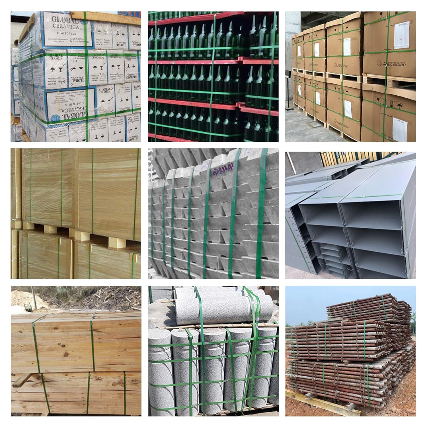 58 “x.034 x1000ft poliéster (PET) Rollo de flejado de embalaje de paletas de embalaje de plástico de bandas de polietileno Verde 1450lbs Resistencia